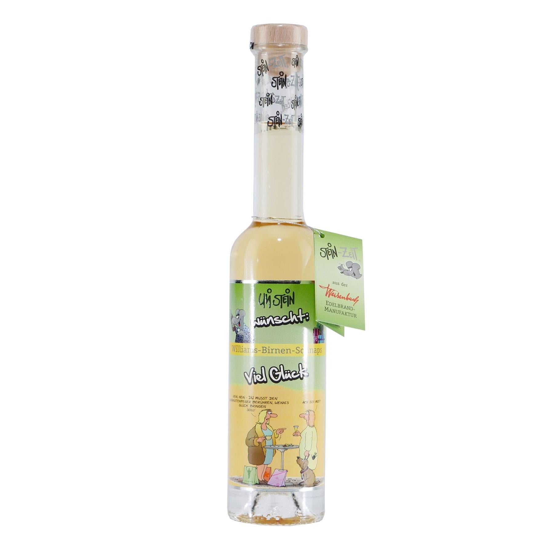 Stein-Zeit "Viel Glück" Williams-Birnen-Schnaps