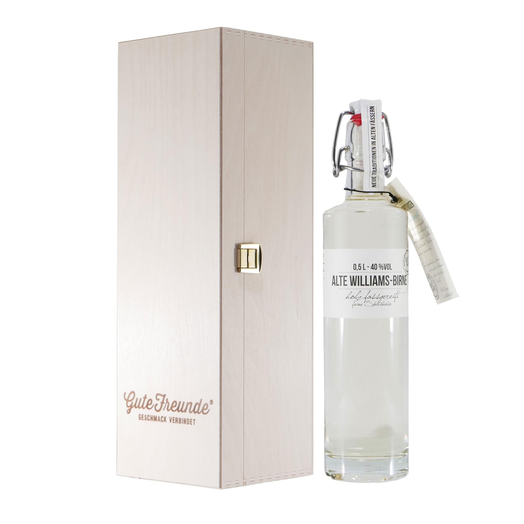 Birkenhof Alte Williams Obstbrand mit Geschenk-Holzkiste