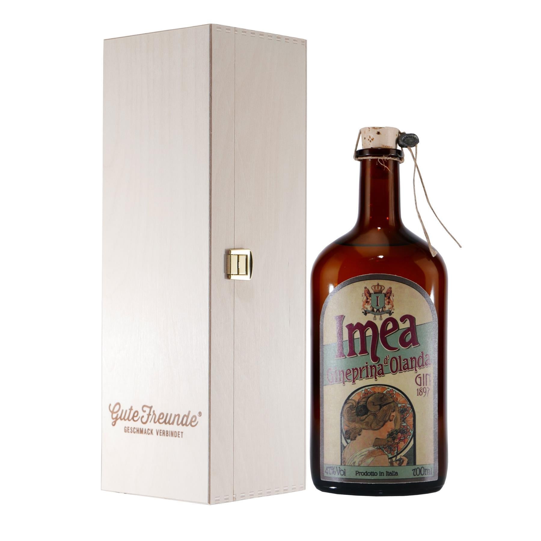 Imea Gineprina d'Olanda Gin mit Geschenk-Holzkiste