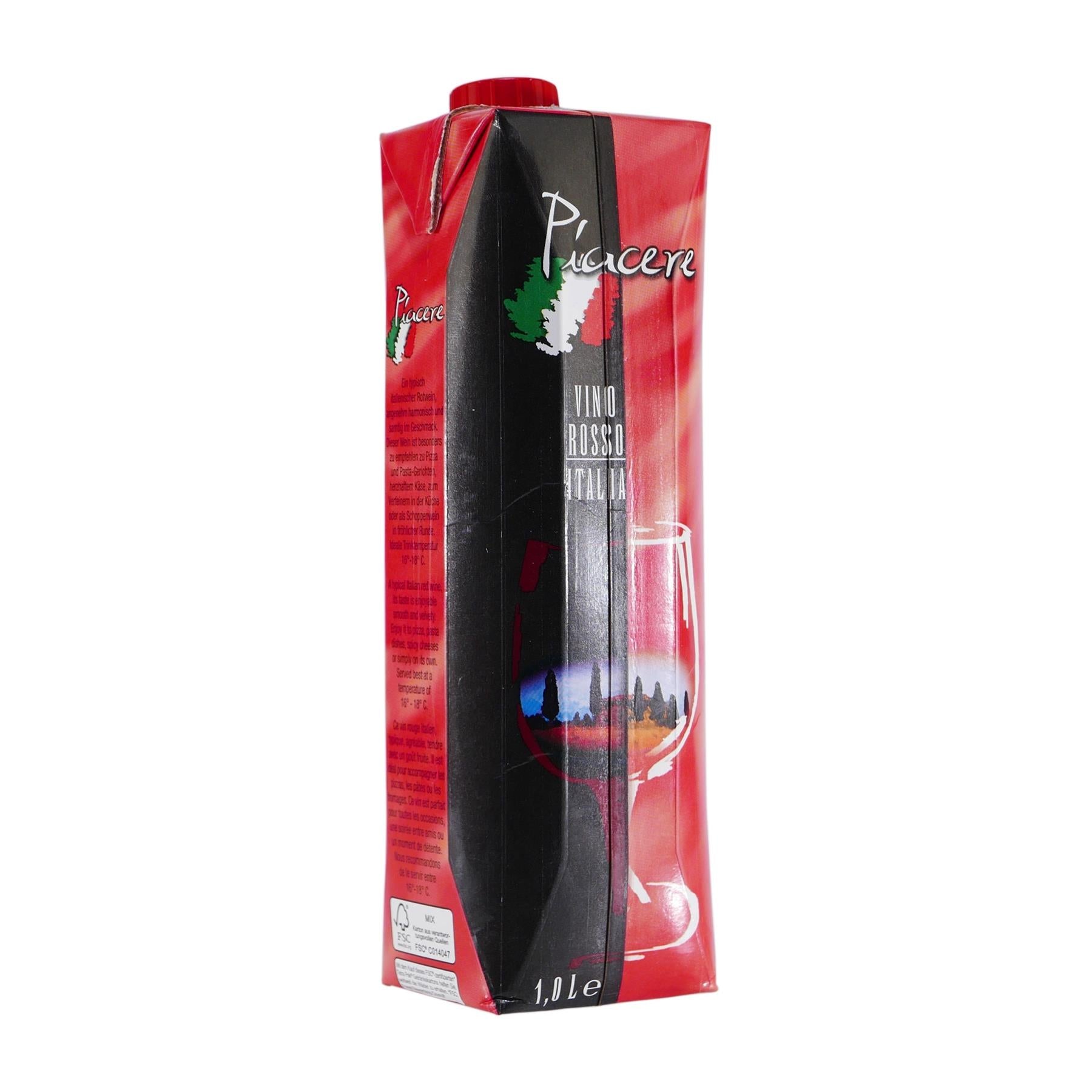 Piacere Vino Rosso - Italienischer Rotwein (12x1,0L)