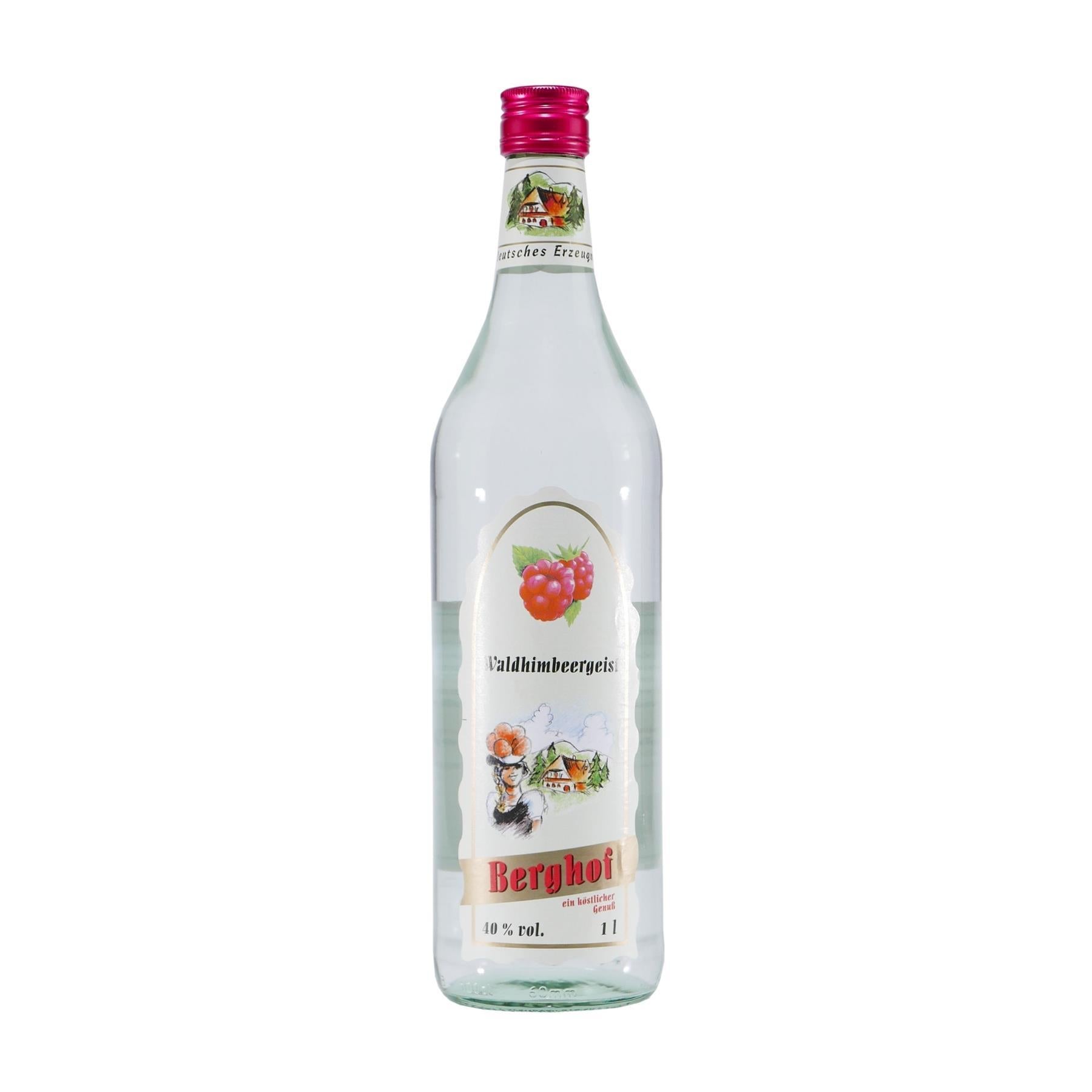 Berghof Waldhimbeergeist mit Geschenk-Holzkiste