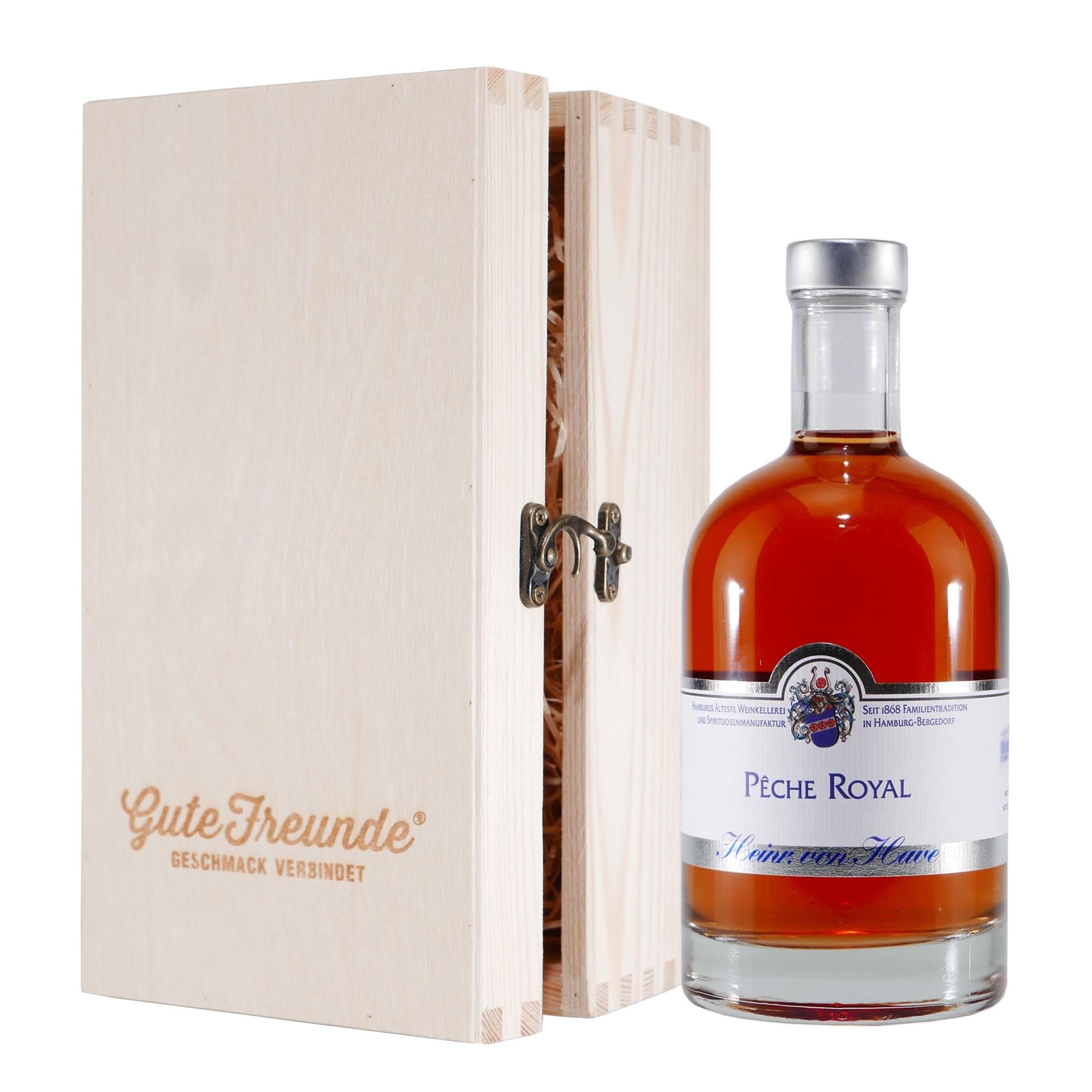 Heinr. von Have Likör Pêche Royal mit Geschenk-HK