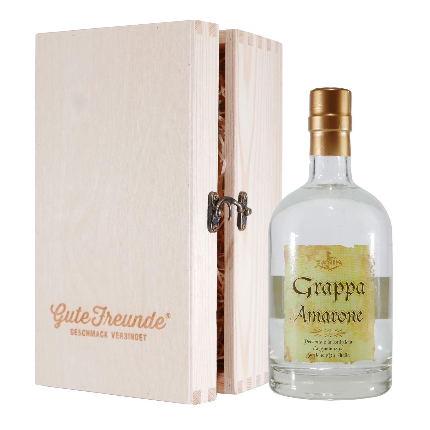 Zanin Grappa di Amarone mit Geschenk-Holzkiste