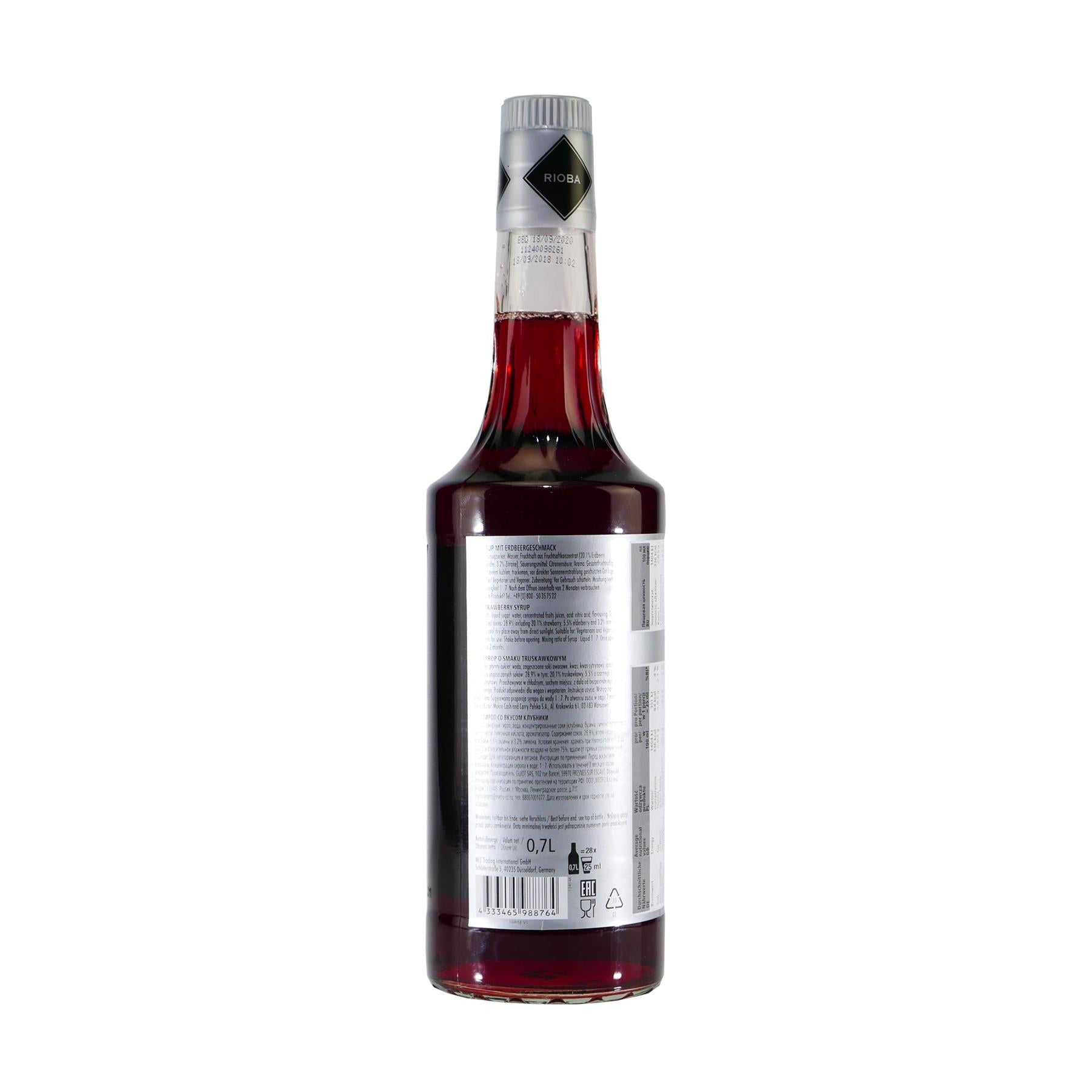 Rioba Strawberry (Erdbeer) Bar-Syrup (6 x 0,7L)