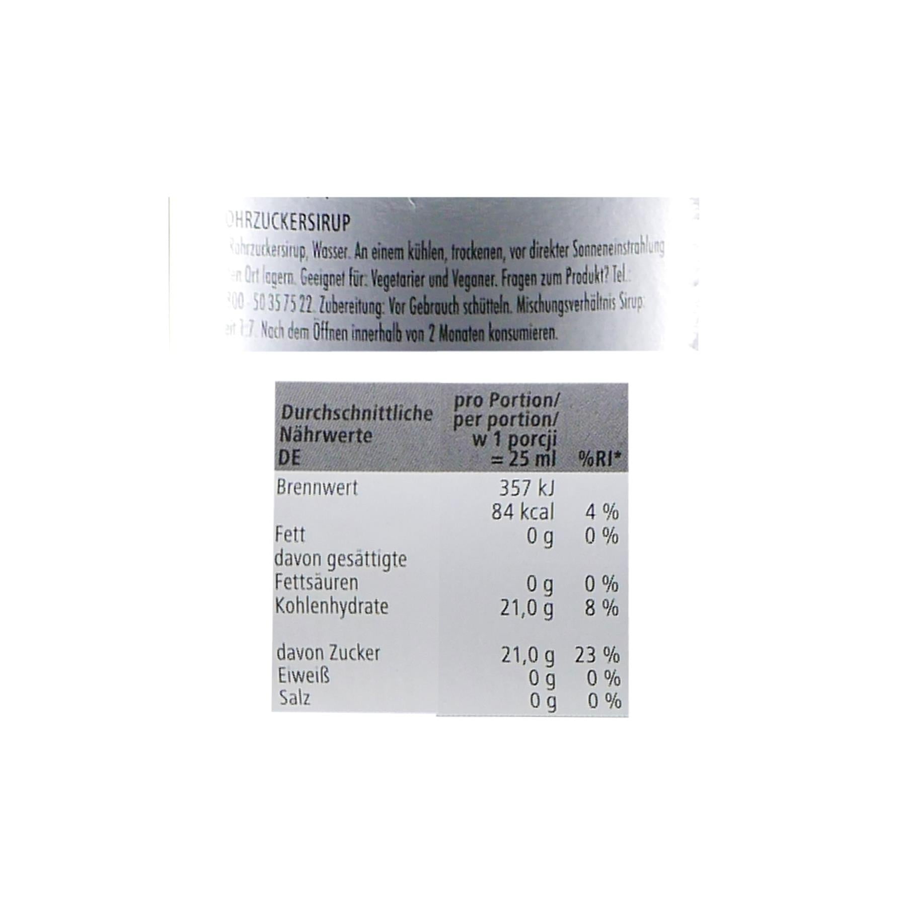 Rioba Rohrzucker Bar-Syrup-Getränkesirup