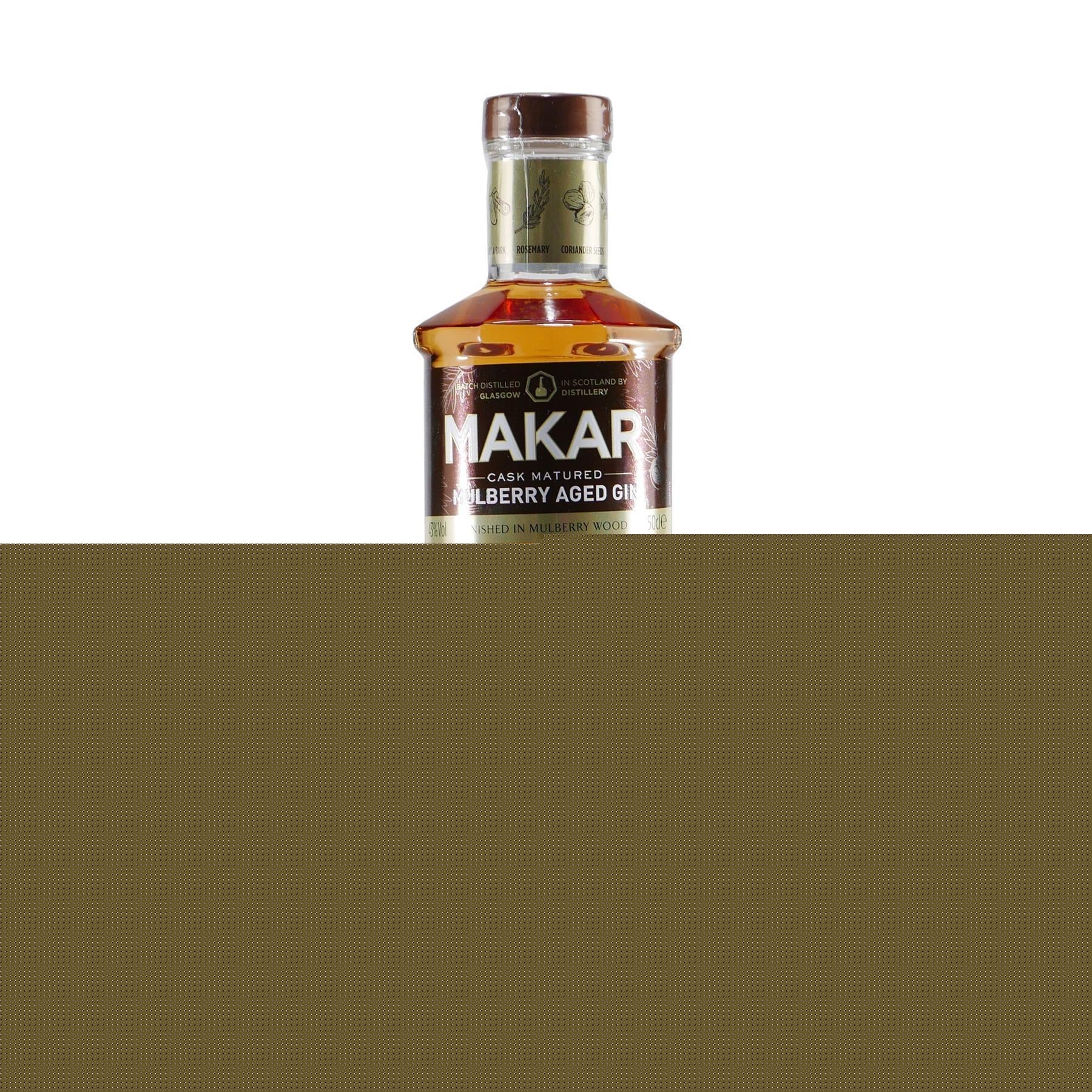 Makar Mulberry Aged Gin mit Geschenk-Holzkiste