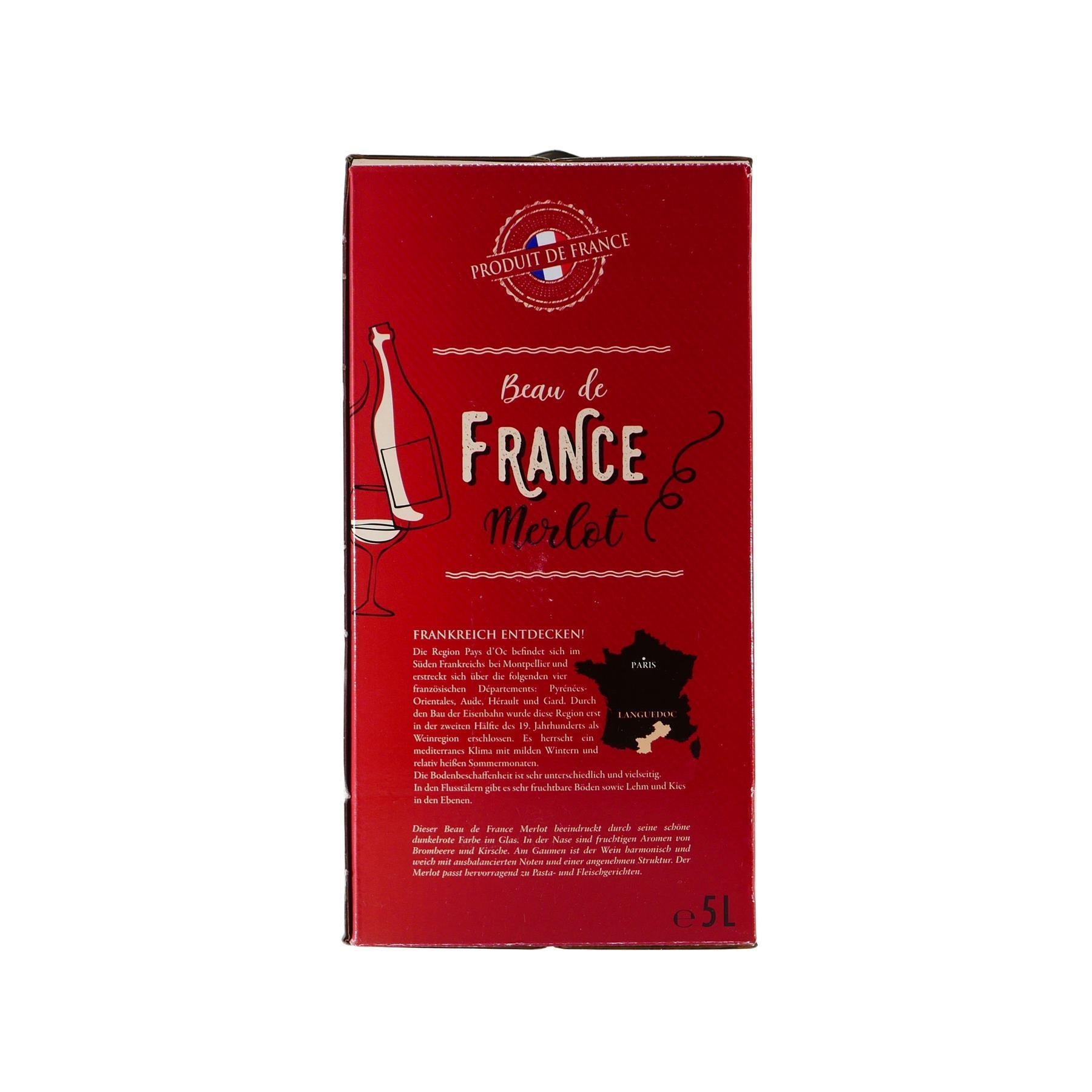 Beau de France Merlot IGP -trocken- 5,0L BIB