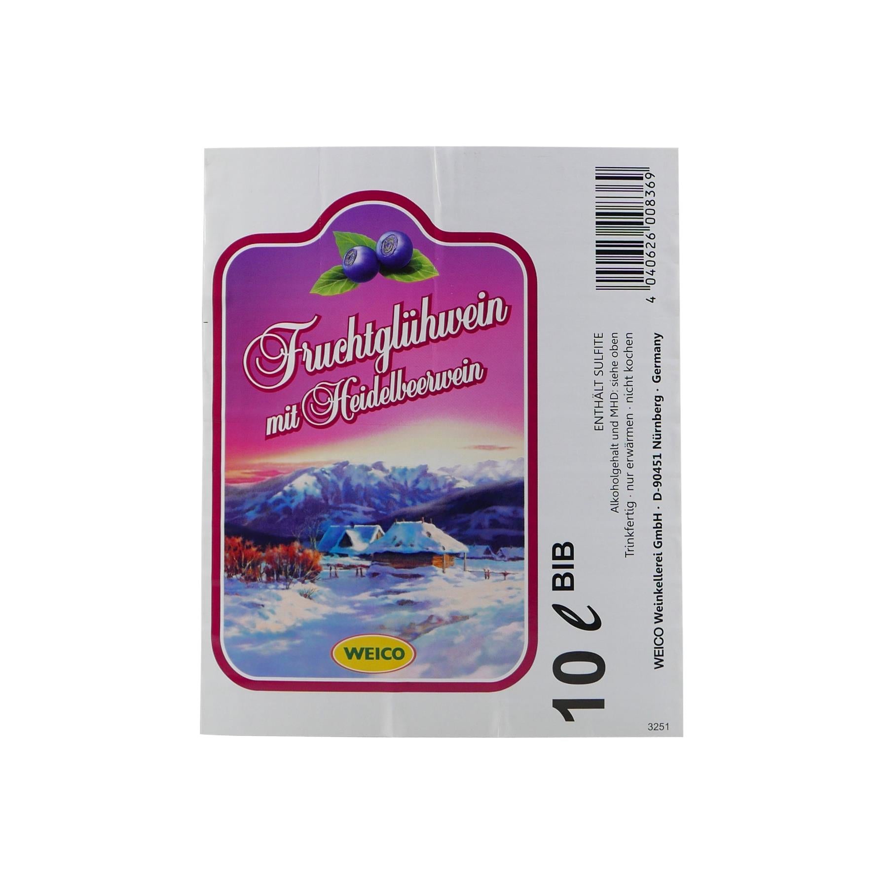 Weico Fruchtglühwein mit Heidelbeerwein 10L BIB