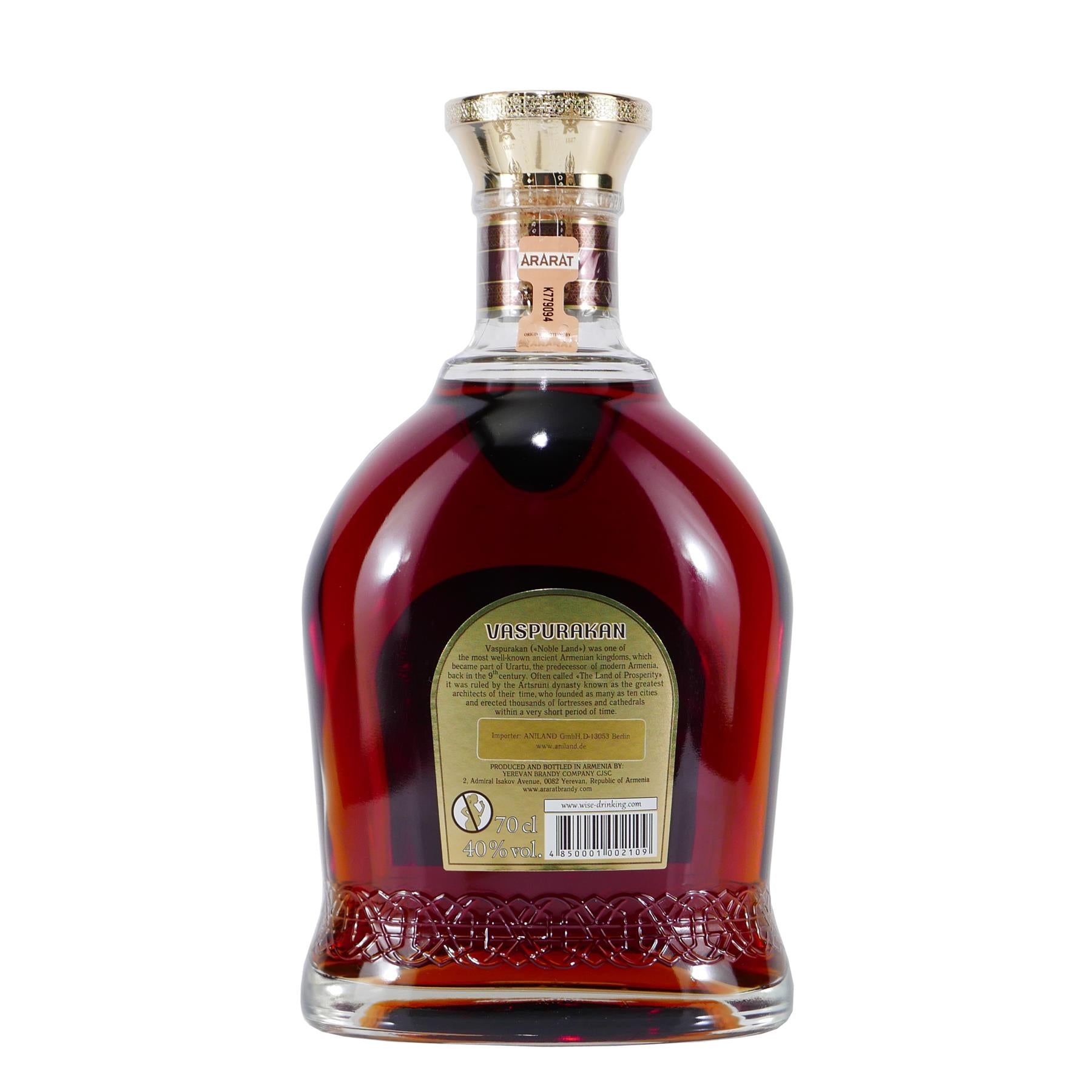 Brandy 1887 Ararat Vaspurakan 15 Jahre