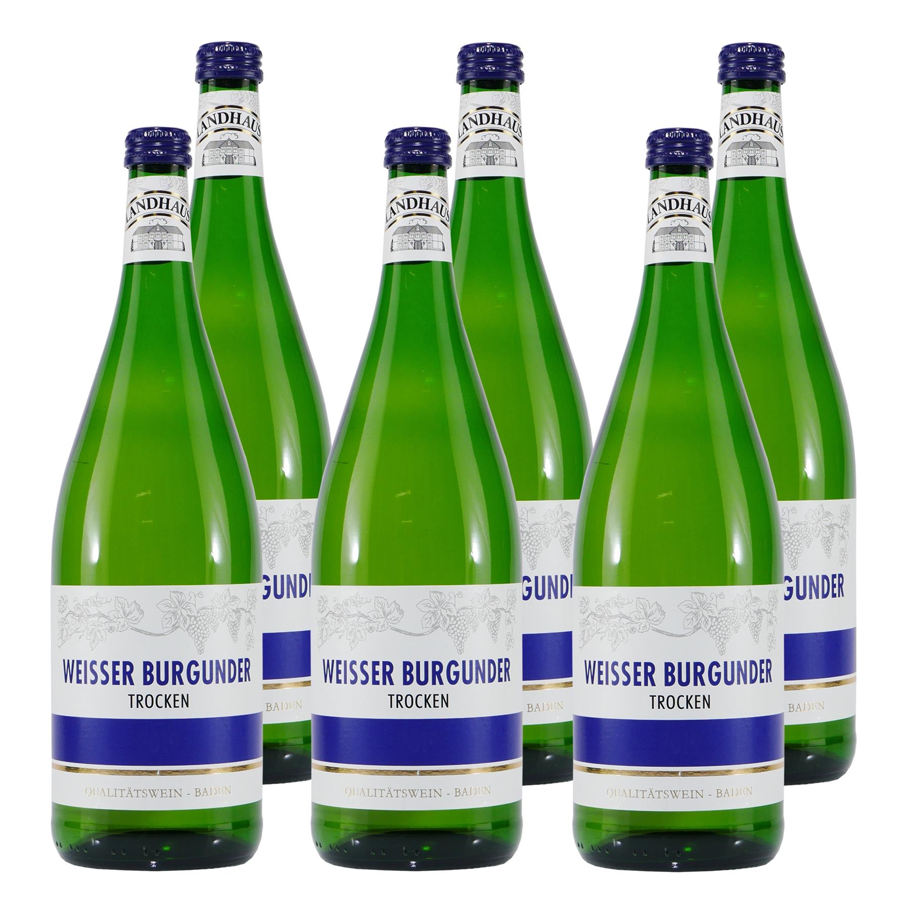 Landhaus Weisser Burgunder -trocken- (6 x 1,0L)