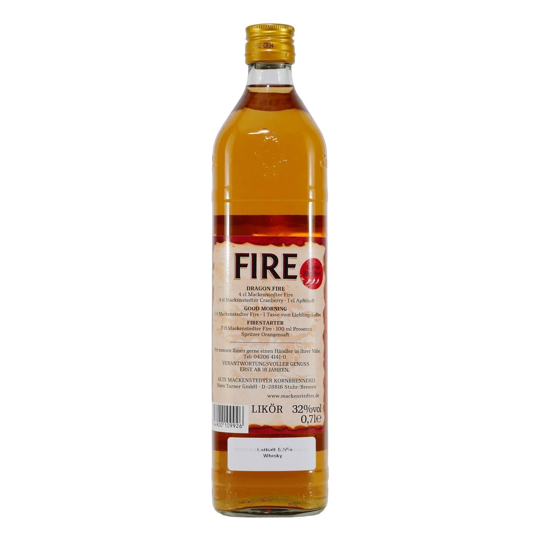 Mackenstedter "FIRE" Liqueur mit Geschenk-Holzkiste