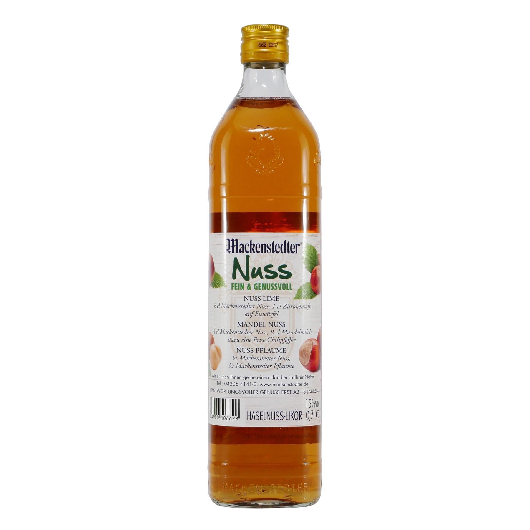 Mackenstedter Nuss Likör mit Geschenk-Holzkiste