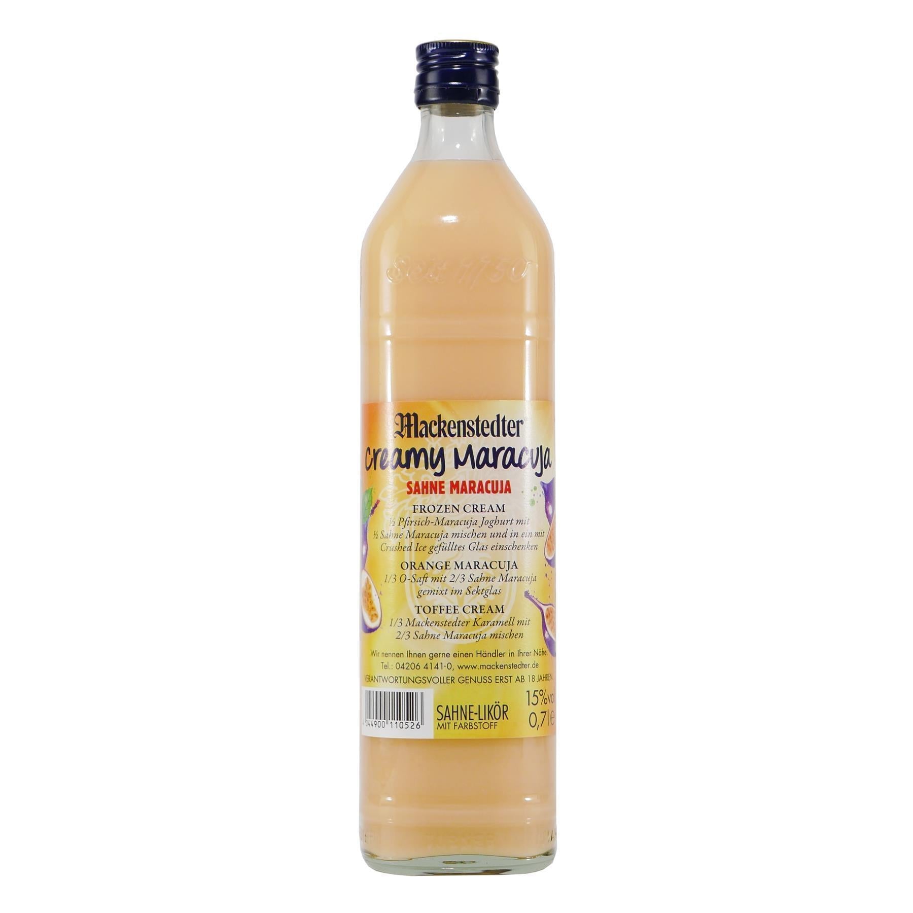 Mackenstedter Creamy-Maracuja Likör mit Geschenk-Holzkiste