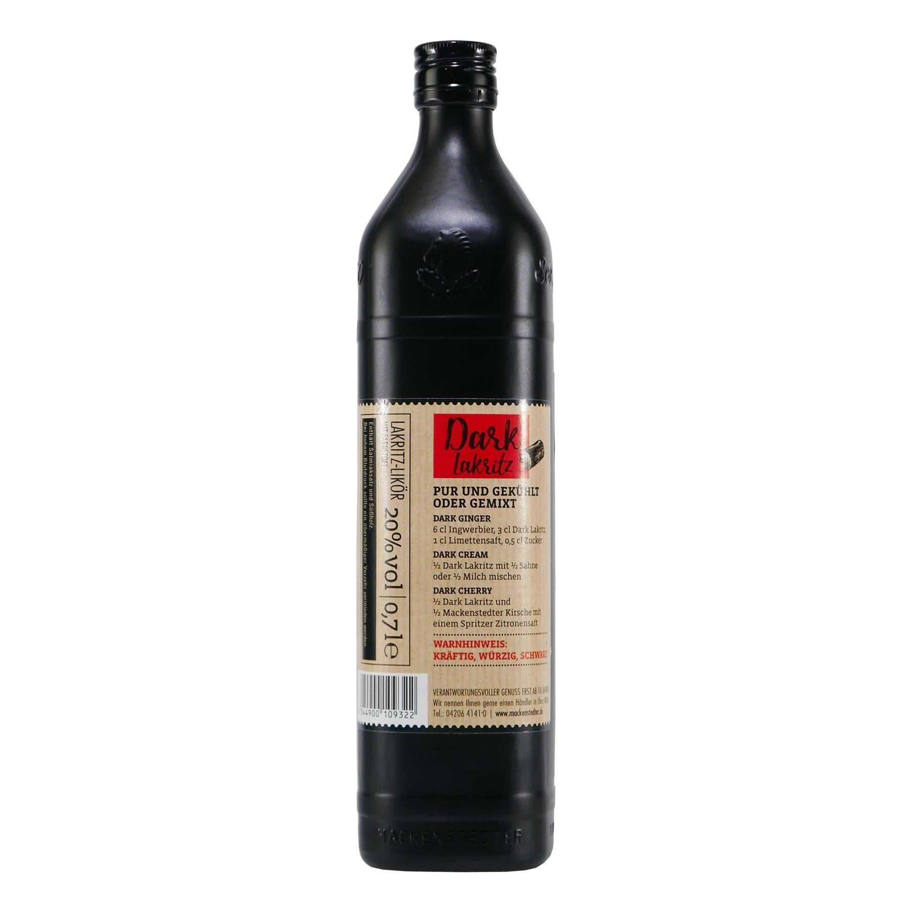 Mackenstedter Dark-Lakritz Likör mit Geschenk-Holzkiste