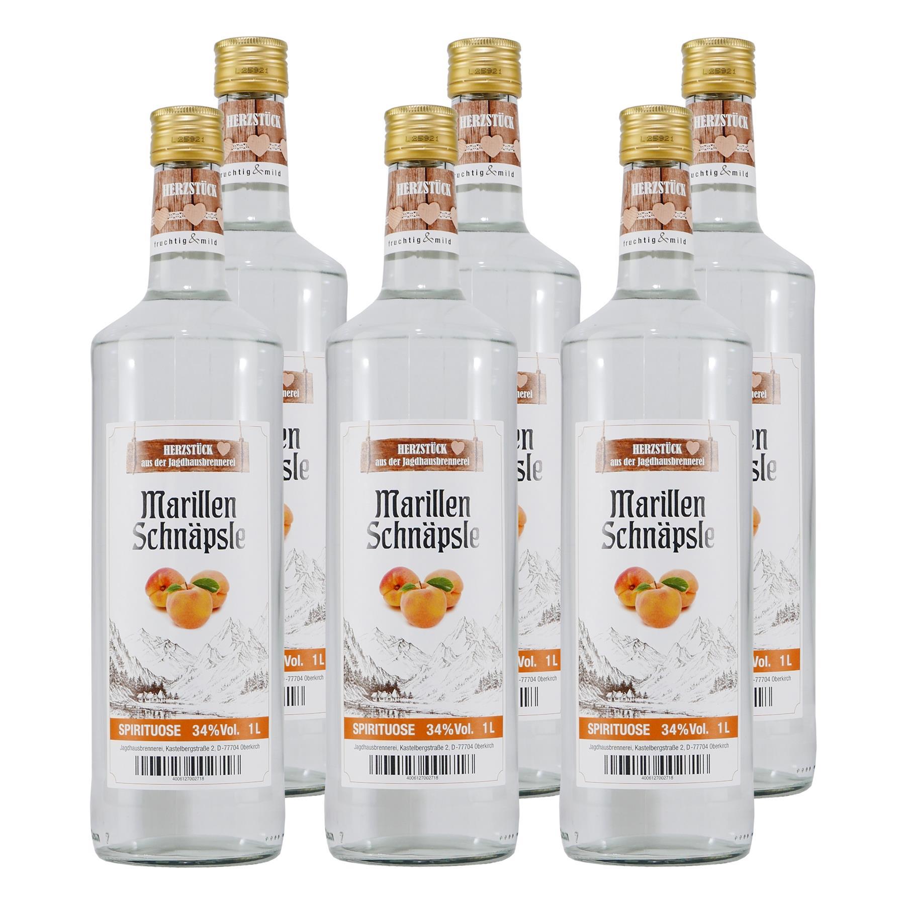 Herzstück Marillenschnäpsle (6 x 1,0L)