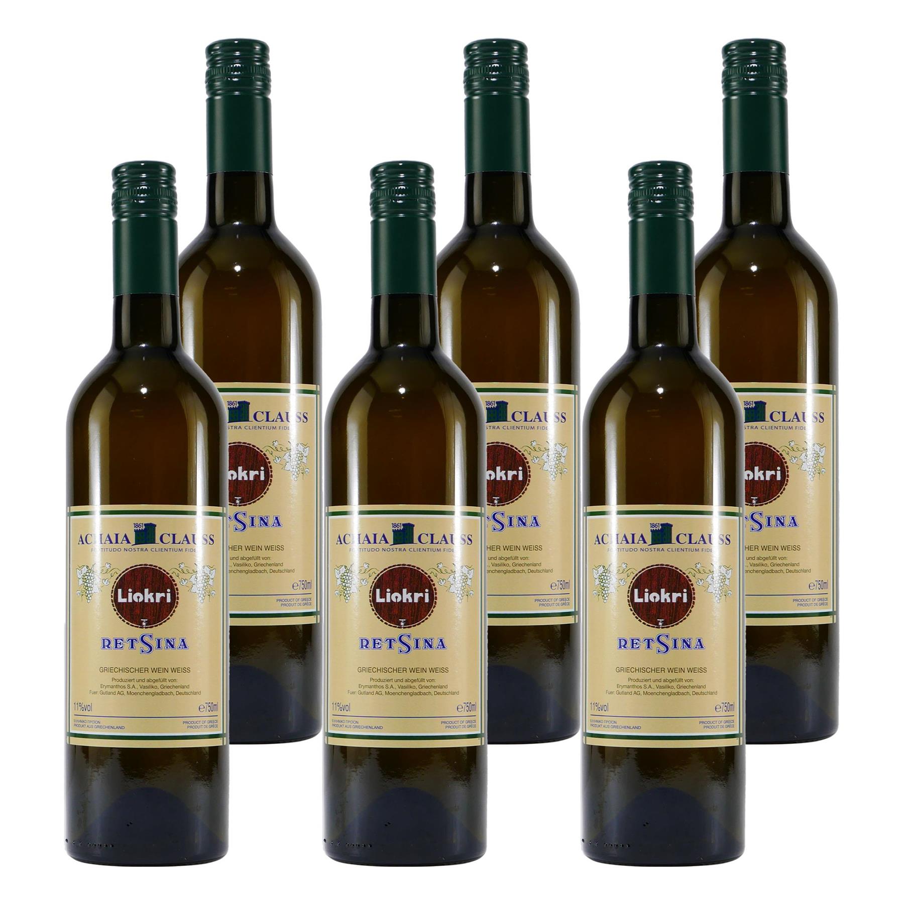 Achaia Clauss Liokri Retsina Weißwein (6 x 0,75L)