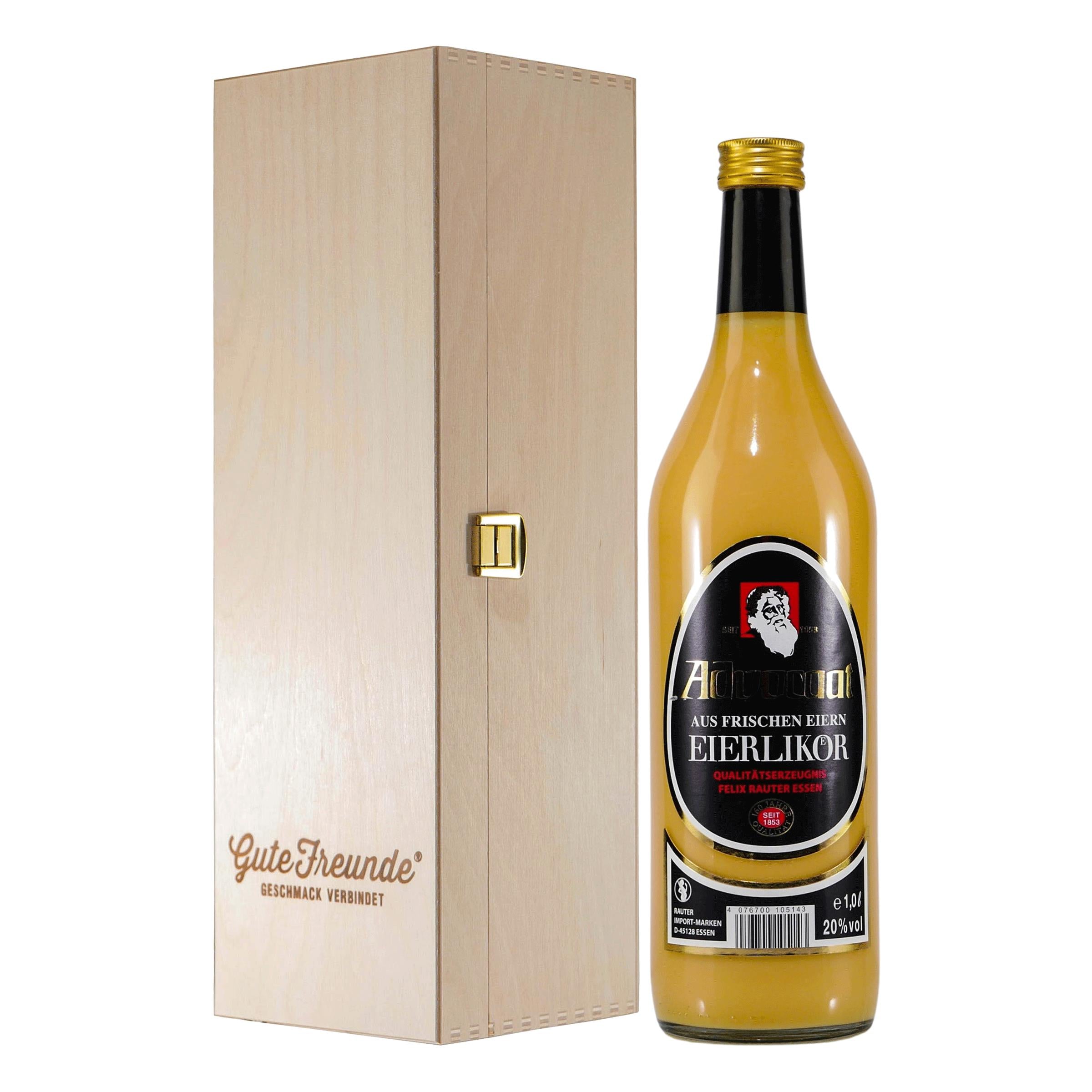 Rauter Advocaat Eierlikör mit Geschenk-Holzkiste