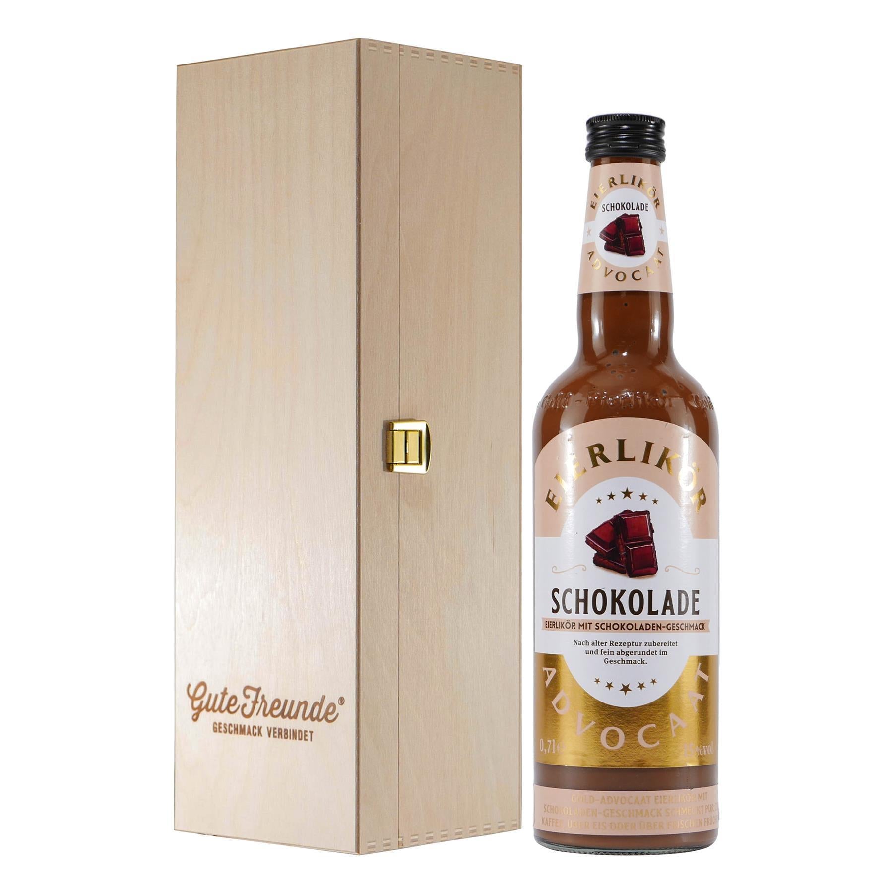 Diana Advocaat Eierlikör Schokolade mit Geschenk-Holzkiste
