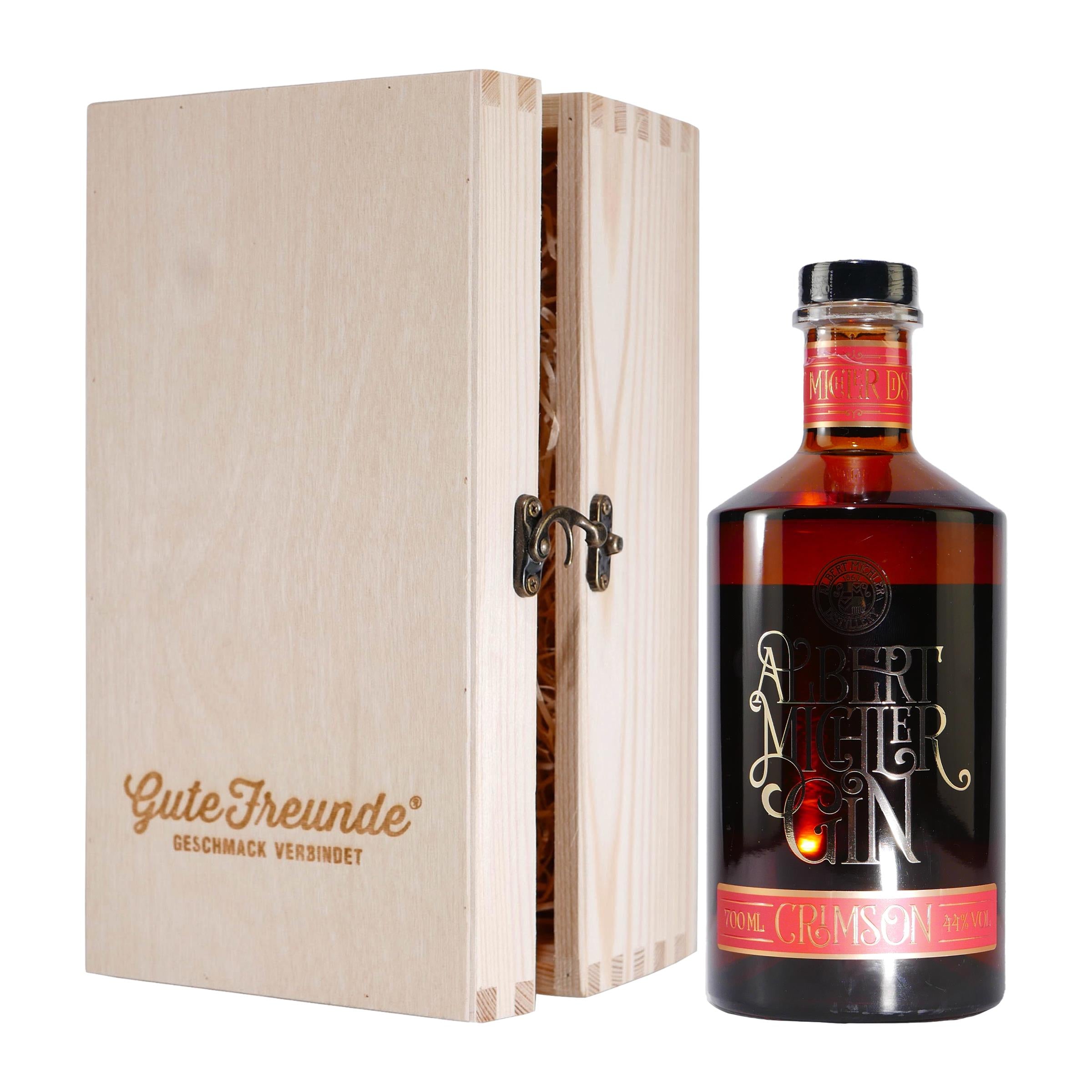 Michlers Crimson Gin mit Geschenk-Holzkiste
