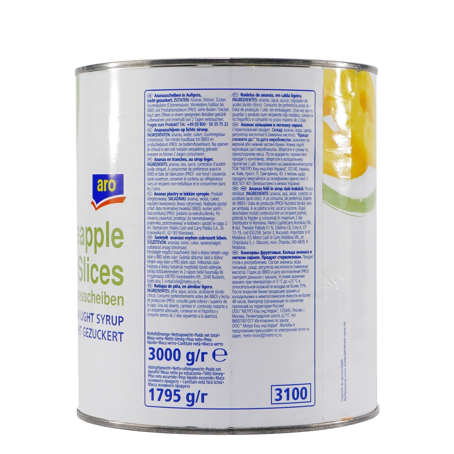 aro Ananasscheiben 3,0KG