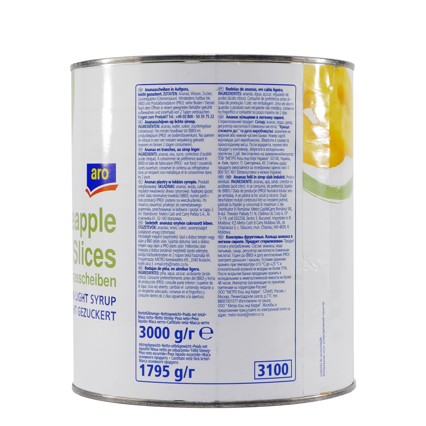 aro Ananasscheiben 3,0KG