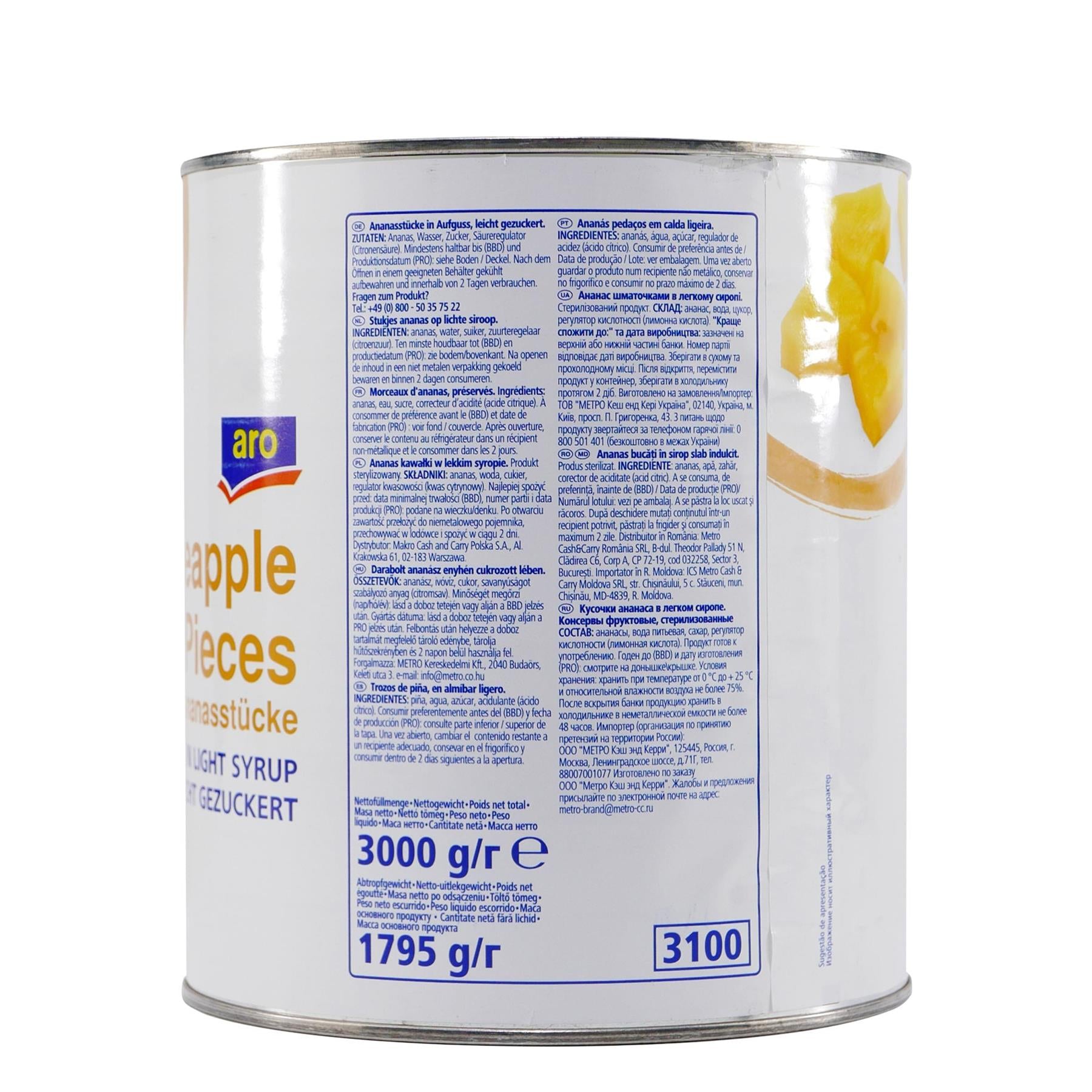 aro Ananasstücke 3,0KG