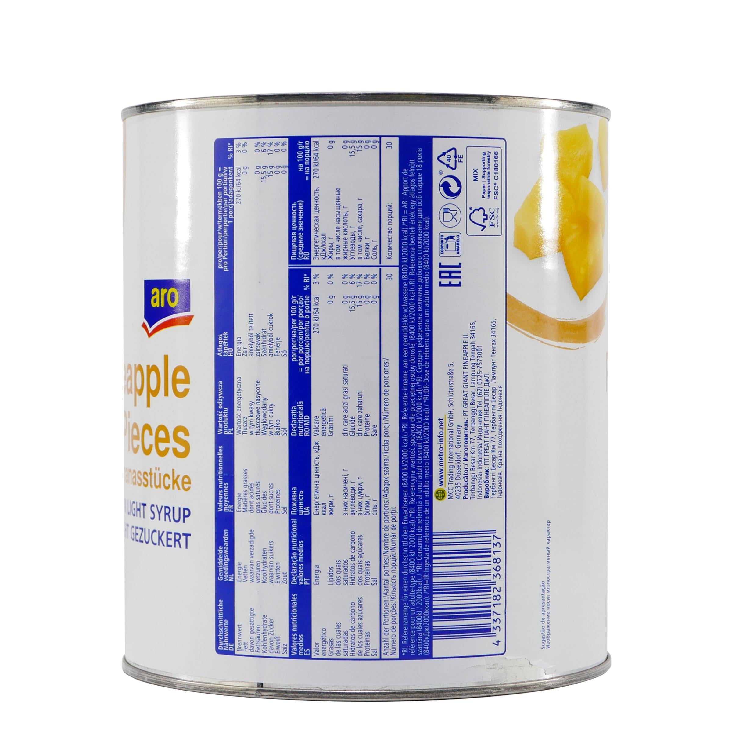 aro Ananasstücke 3,0KG