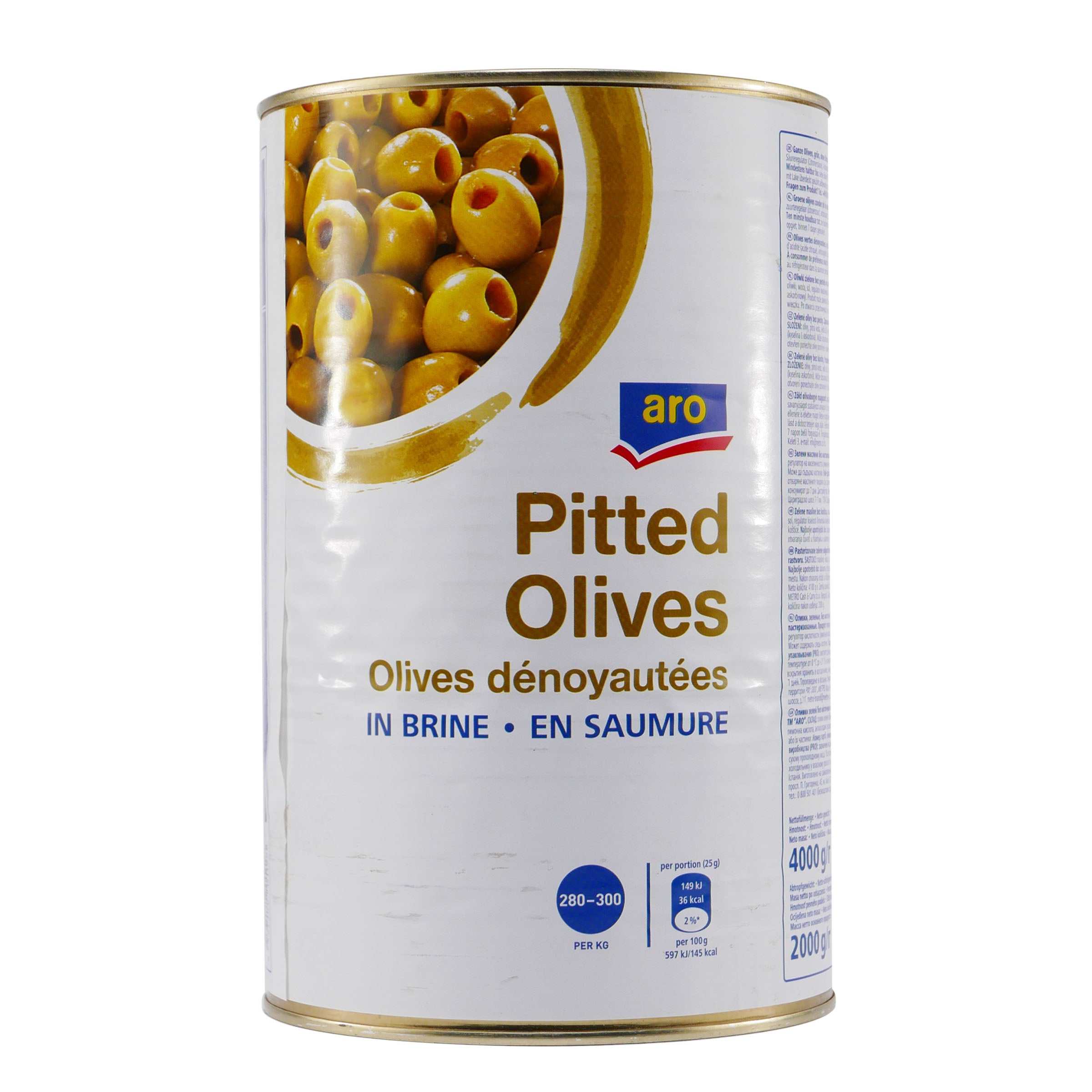 aro Pitted Grüne Oliven ohne Stein 4,0KG