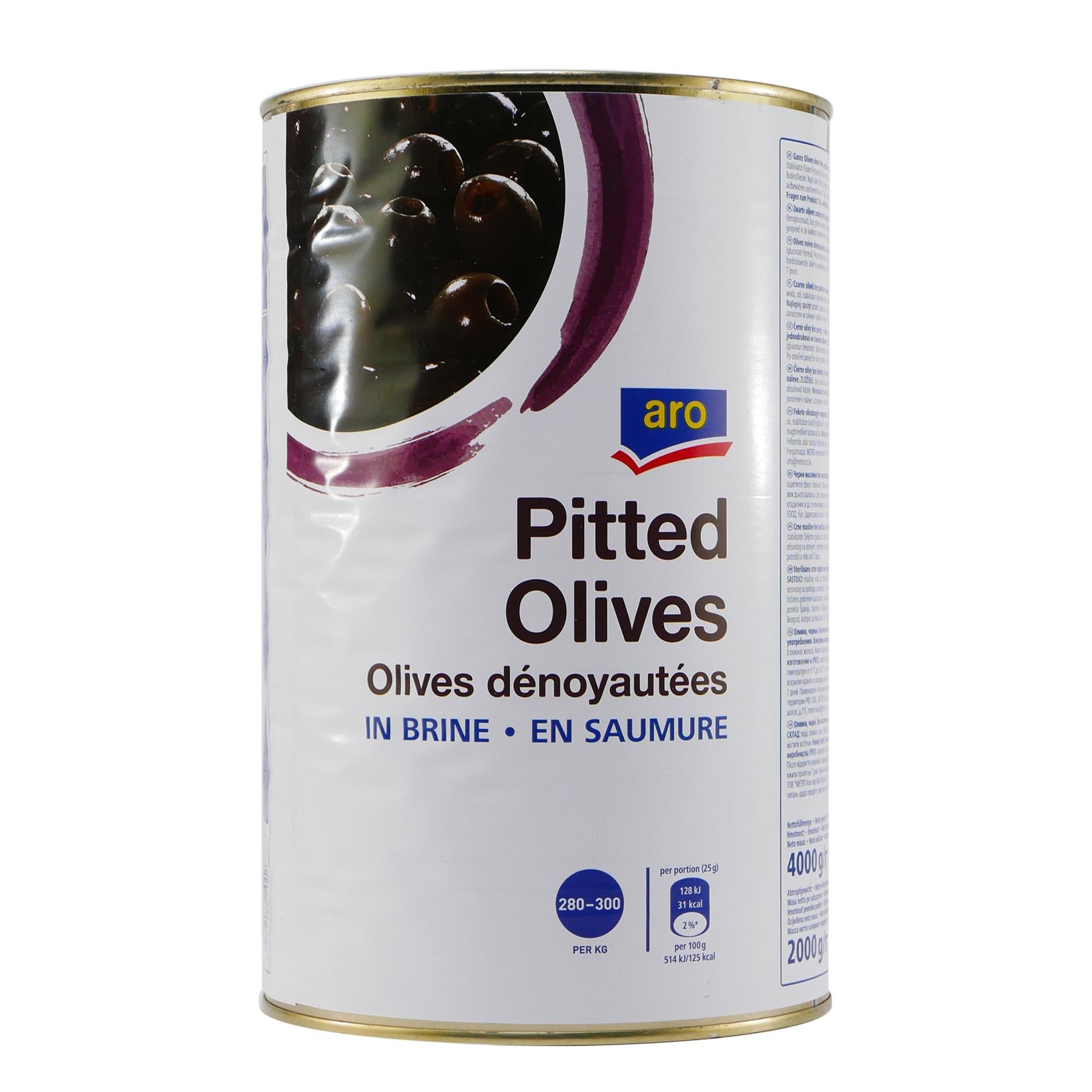aro Pitted Schwarze Oliven ohne Stein 4,0KG