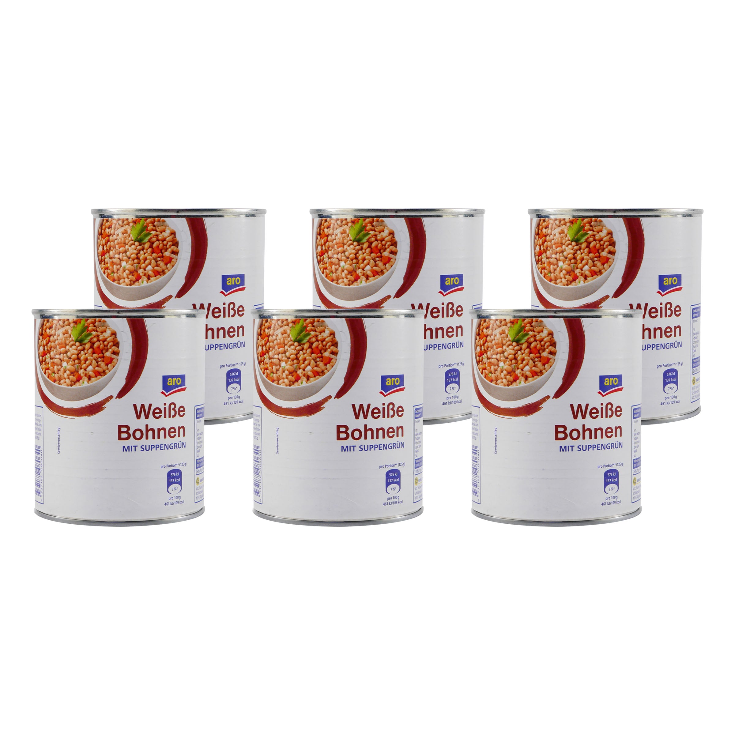 aro Weiße Bohnen in Suppengrün (12 x 800g)