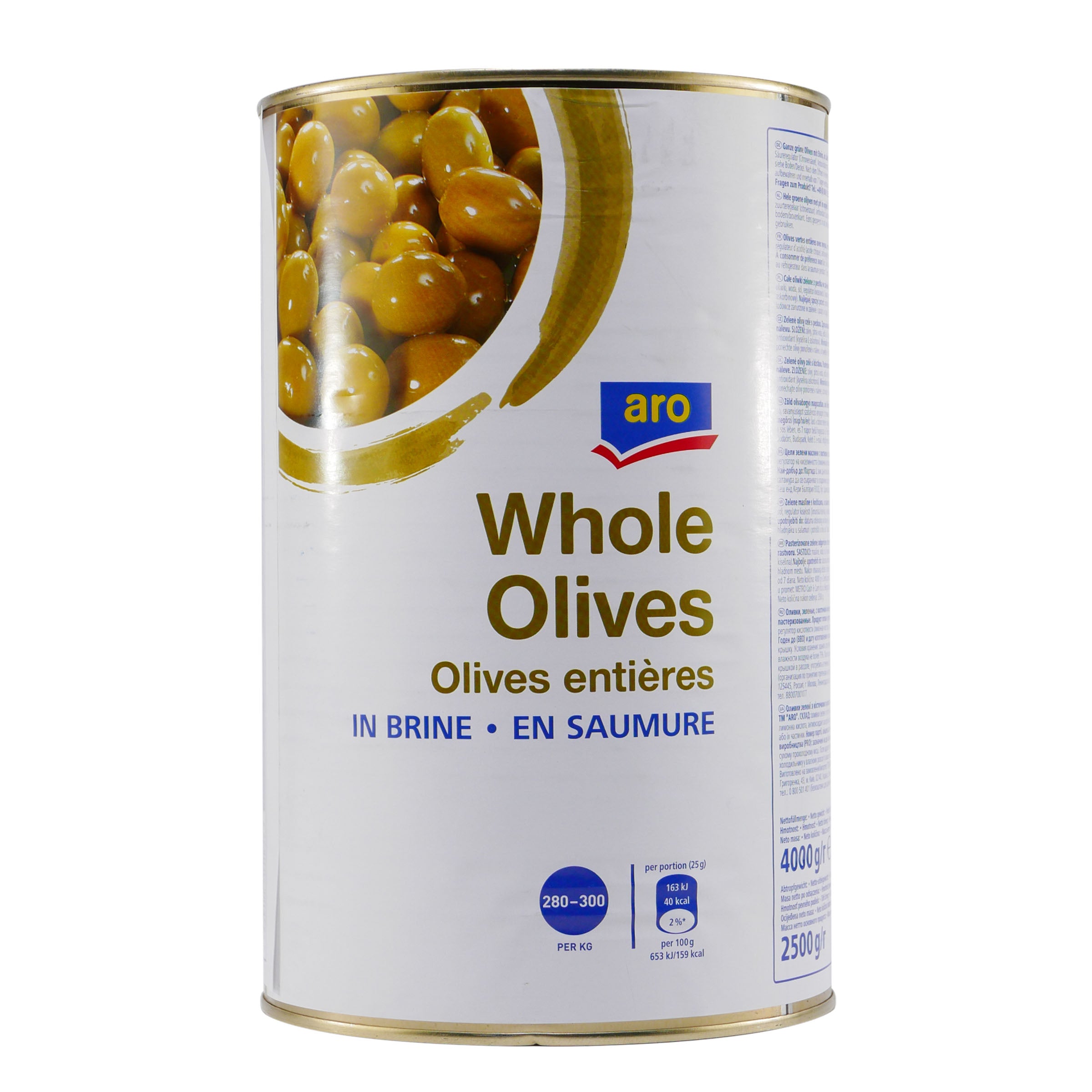 aro Whole Grüne Oliven Ganz 4,0KG