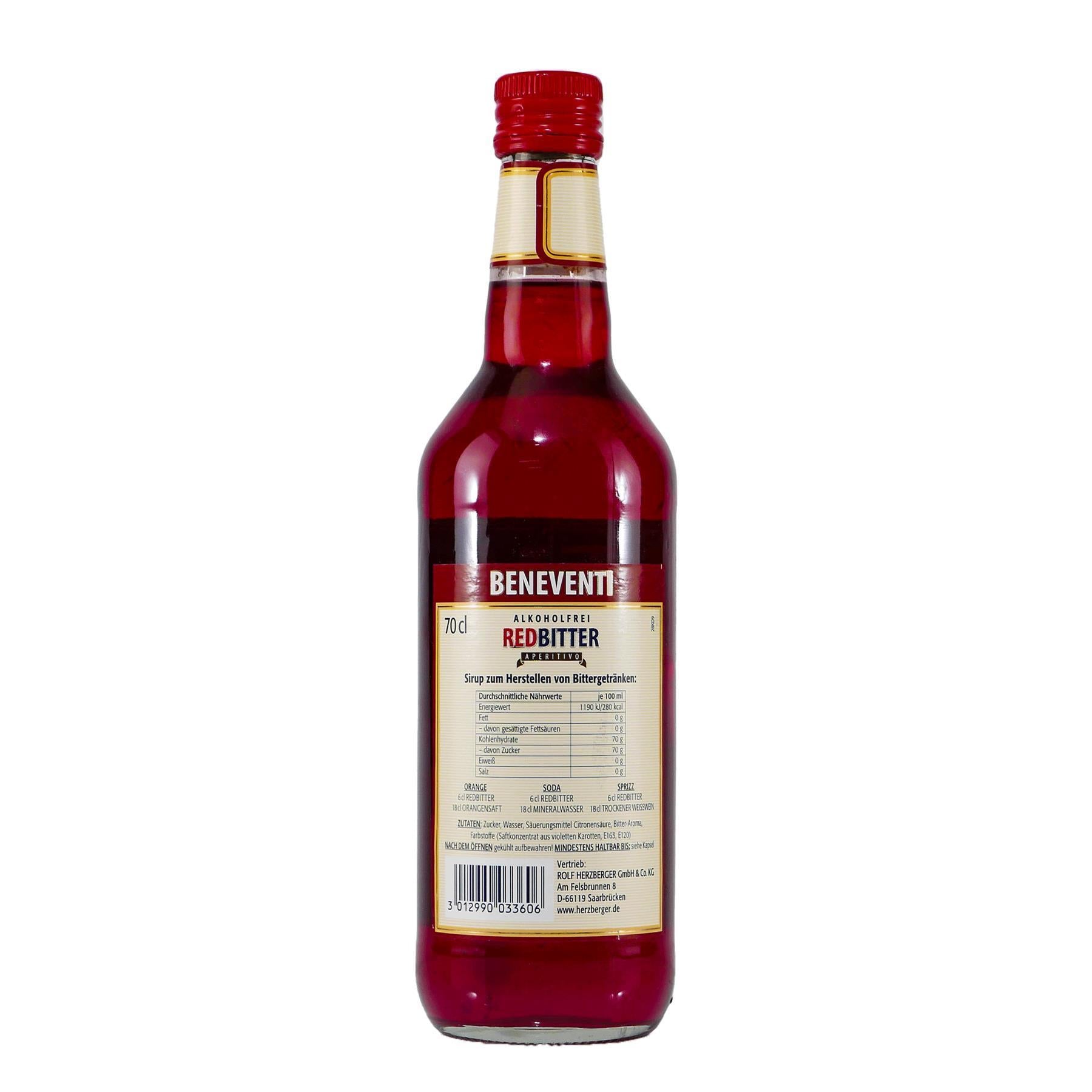 Beneventi Red Bitter Aperitivo -alkoholfrei- mit Geschenk-HK