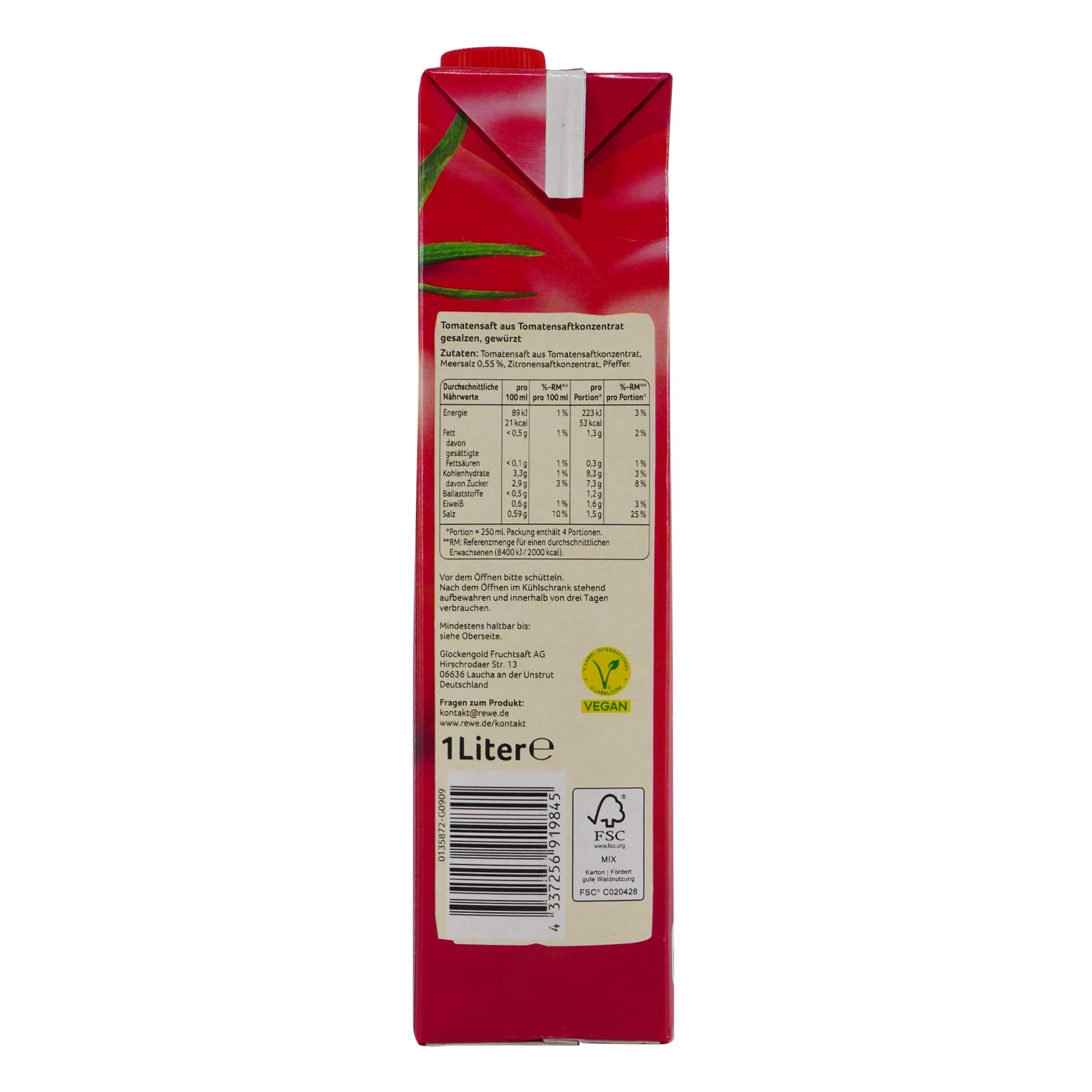 Beste Wahl Tomatensaft (6 x 1,0L)