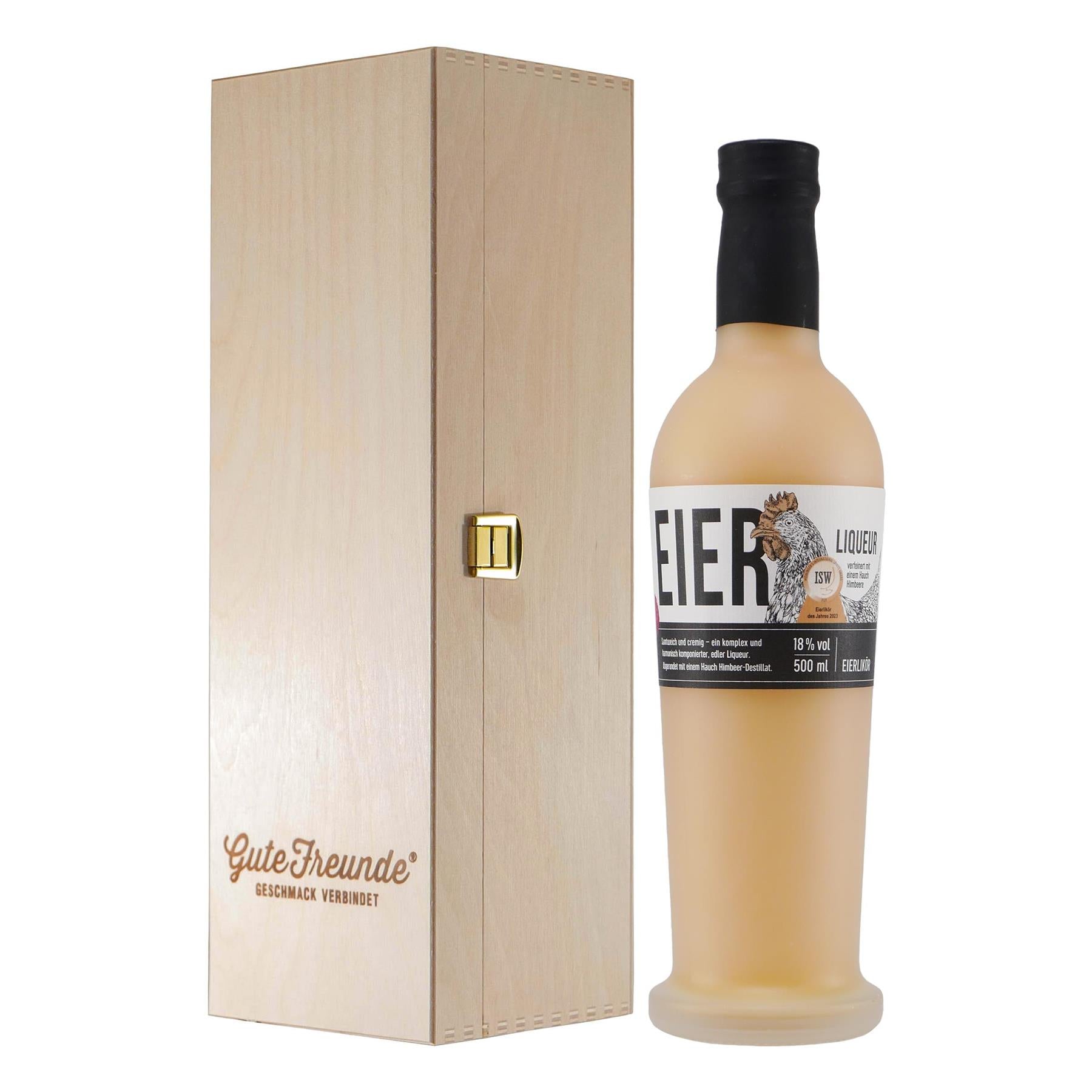 Birkenhof Eierlikör mit Geschenk-Holzkiste