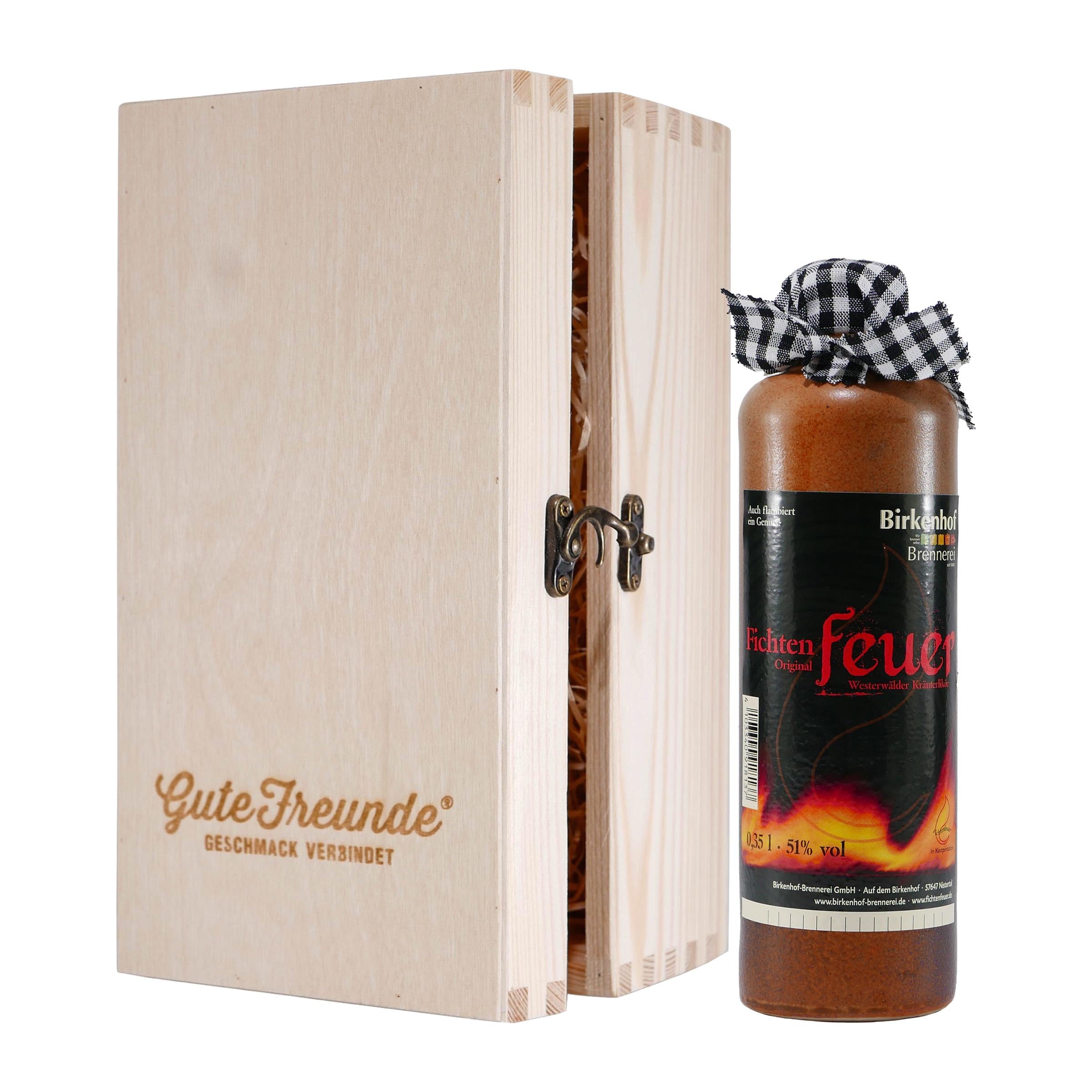 Birkenhof Fichtenfeuer Kräuterlikör mit Geschenk-HK