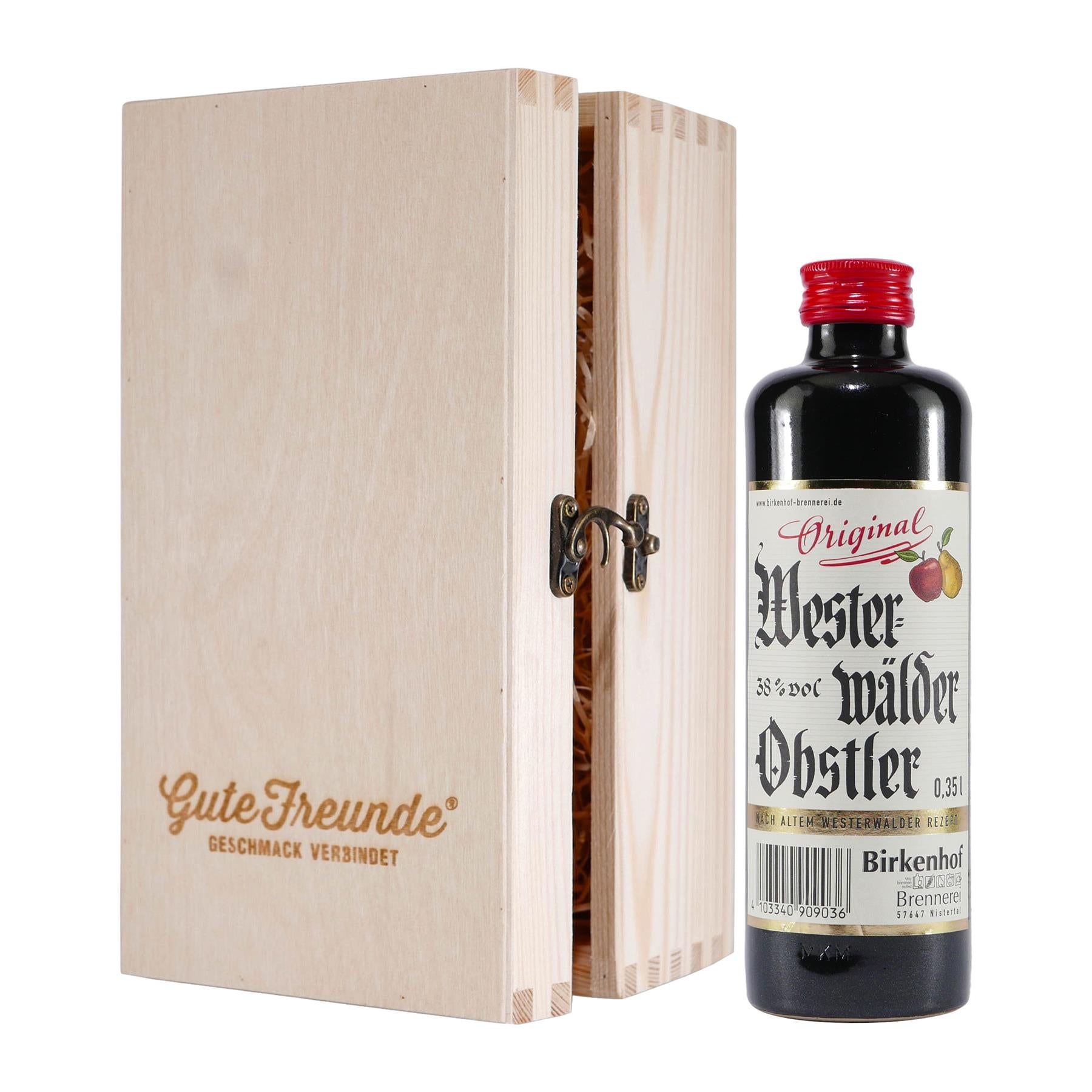 Birkenhof Westerwälder Obstler 0,35L mit Geschenk-HK