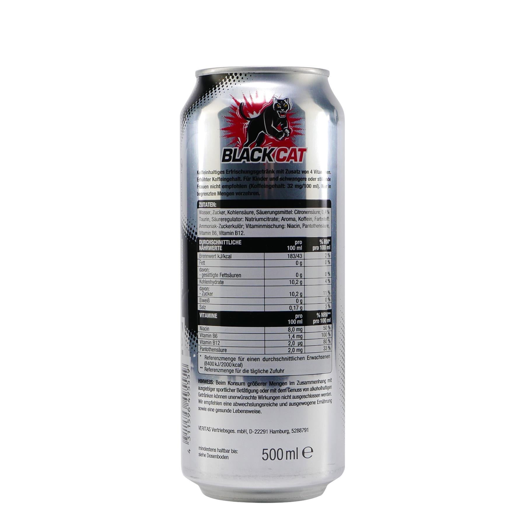 Black Cat Energy Drink Original (12 x 0,5L) EINWEG