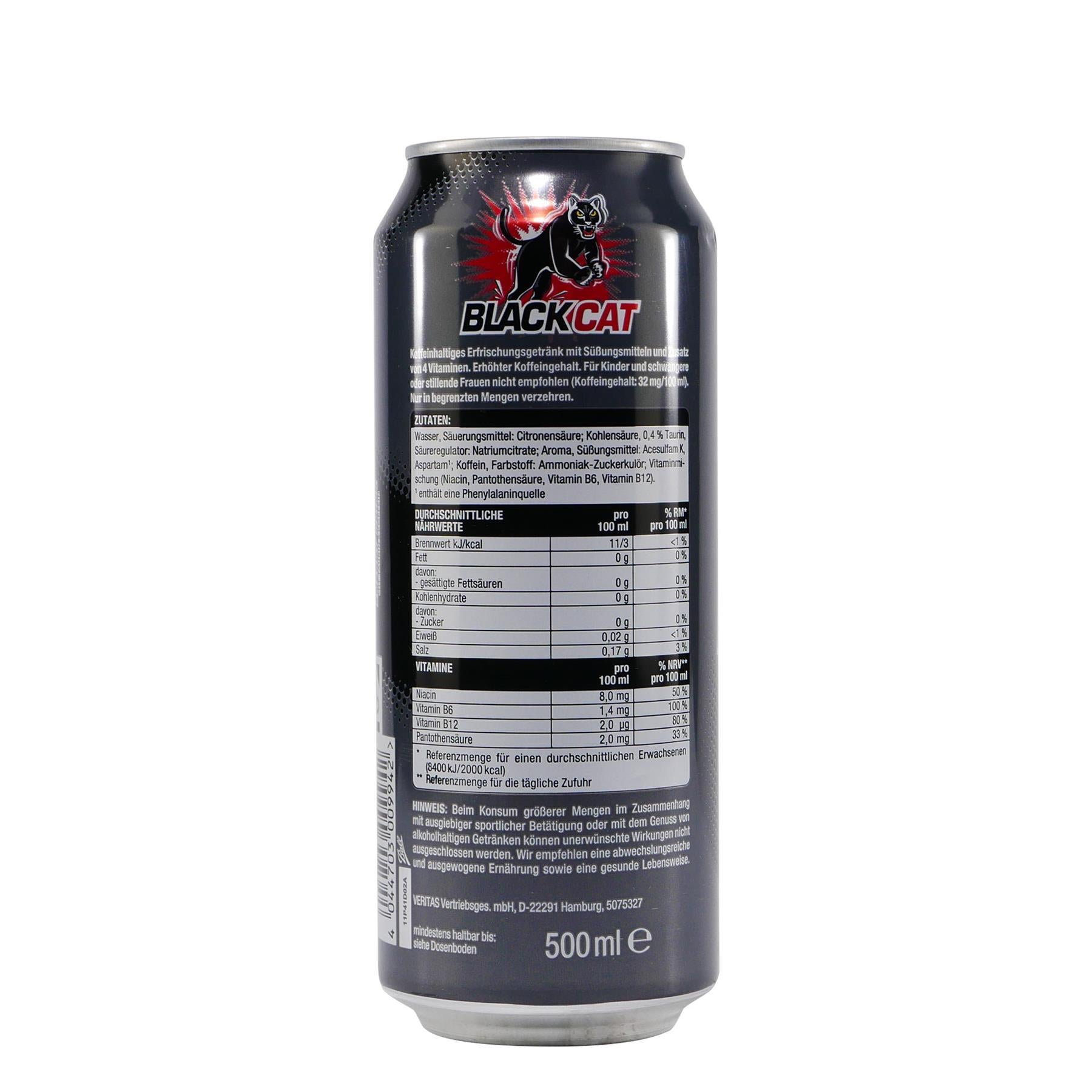 Black Cat Energy Drink Zero (12 x 0,5L)