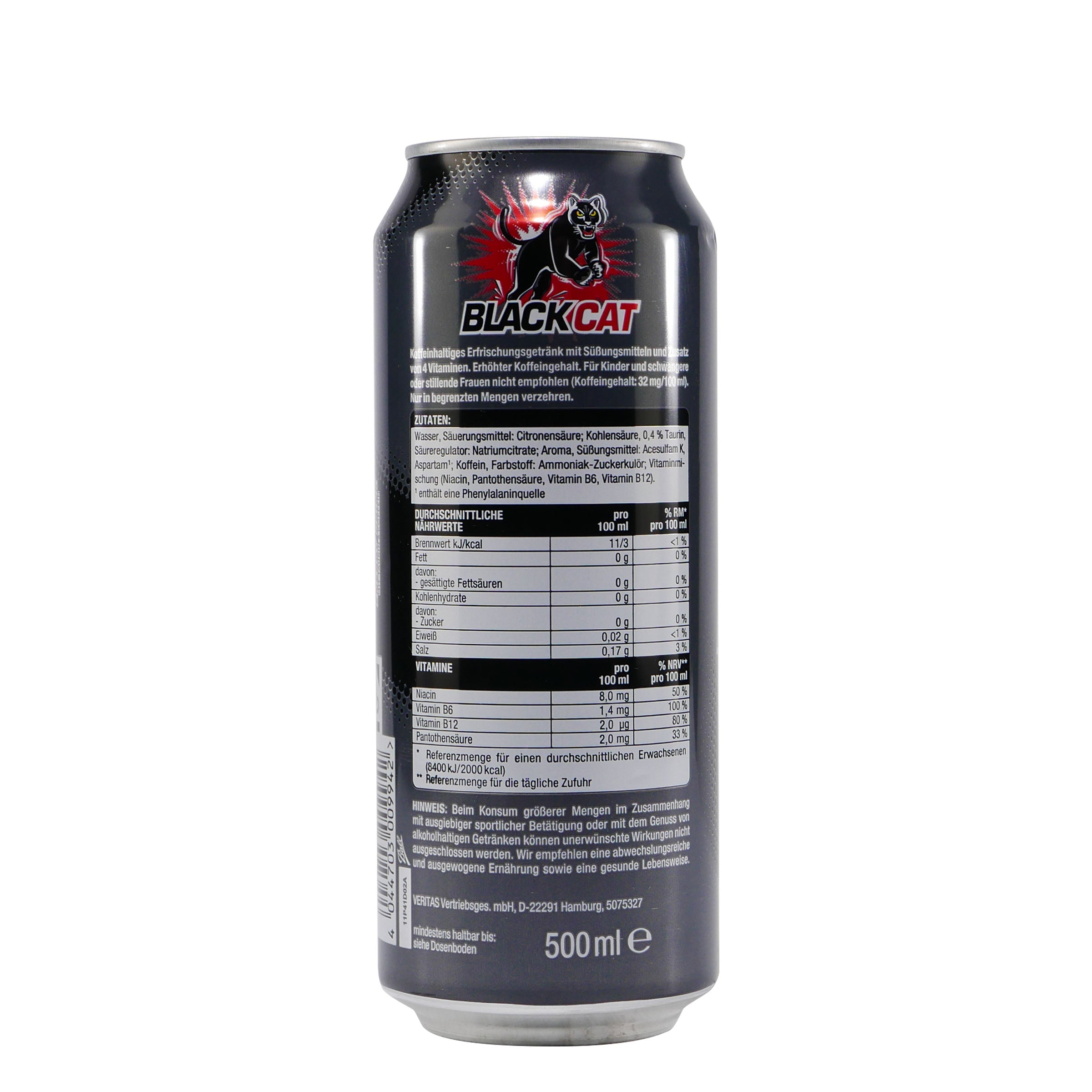Black Cat Energy Drink Zero (12 x 0,5L)