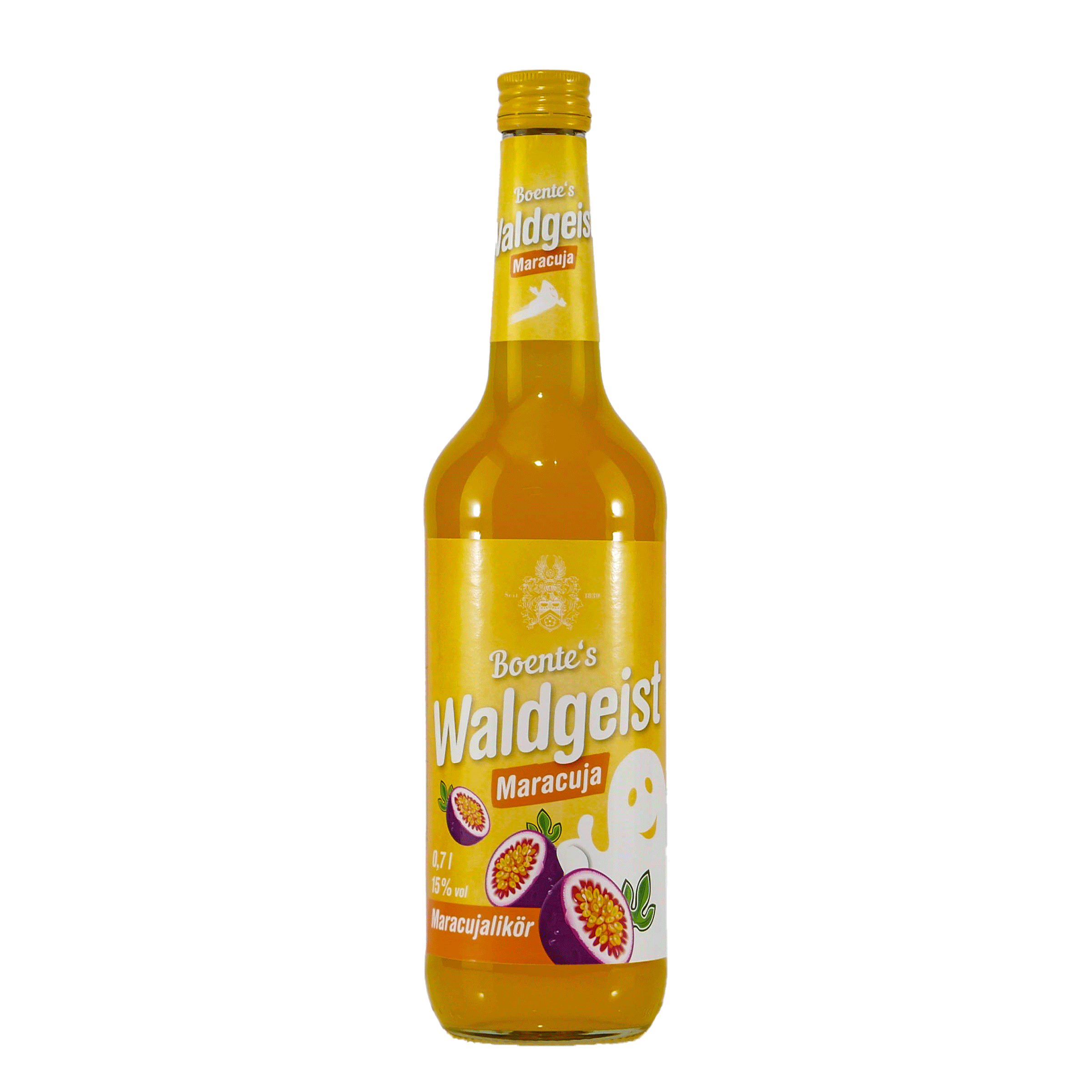 Boente Waldgeist Maracujalikör mit Geschenk-Holzkiste