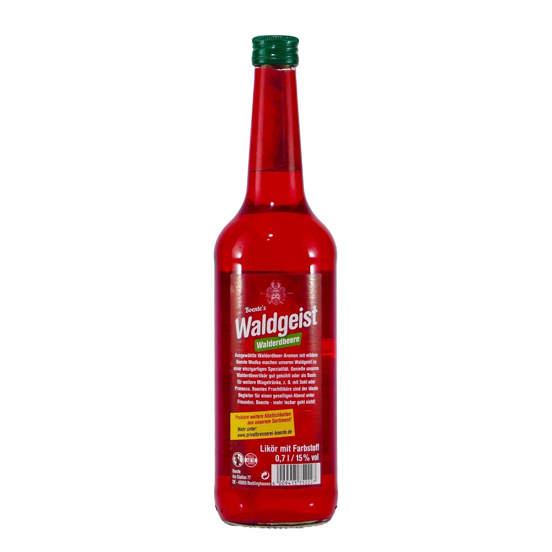 Boente Waldgeist Walderdbeerlikör mit Geschenk-Holzkiste