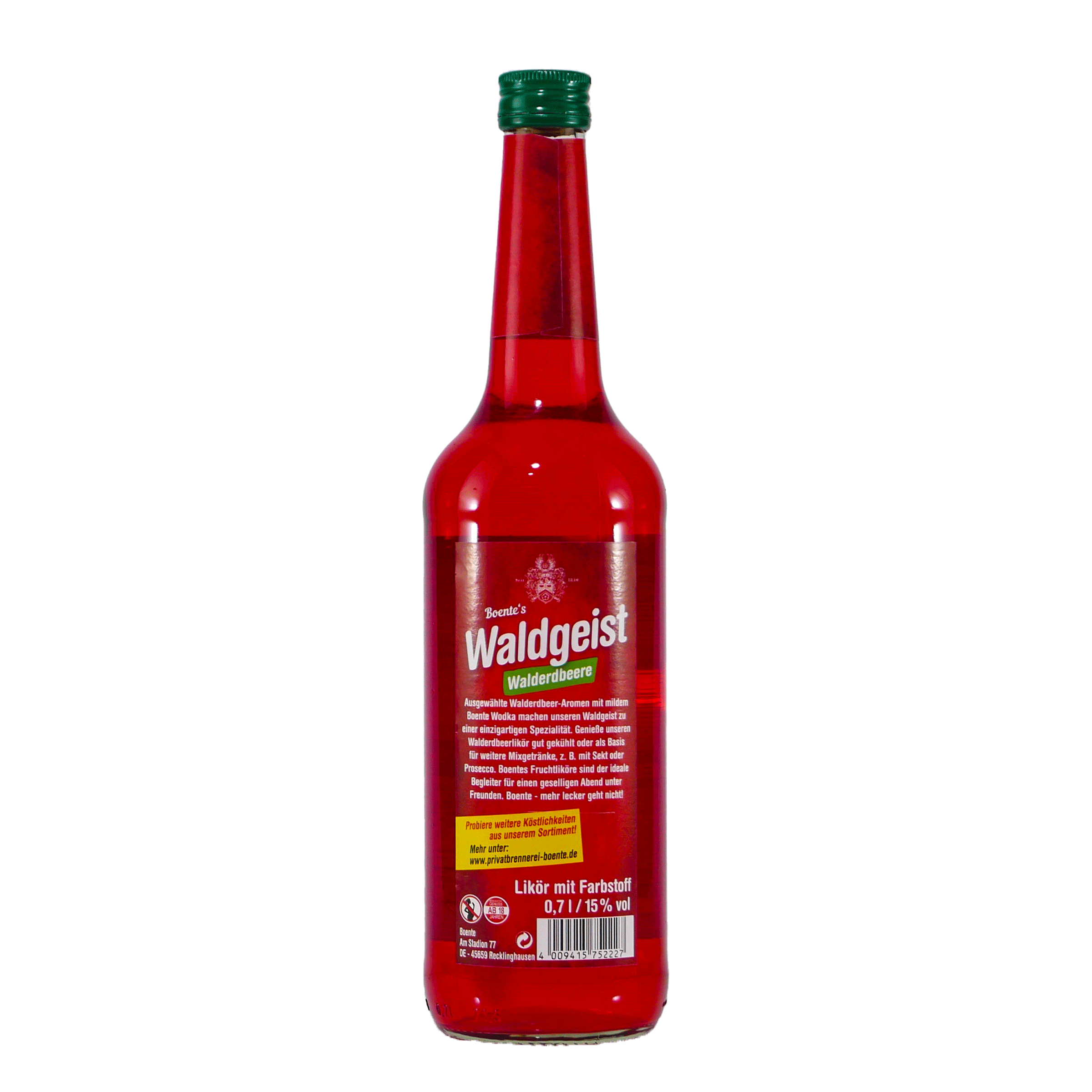 Boente Waldgeist Walderdbeerlikör mit Geschenk-Holzkiste