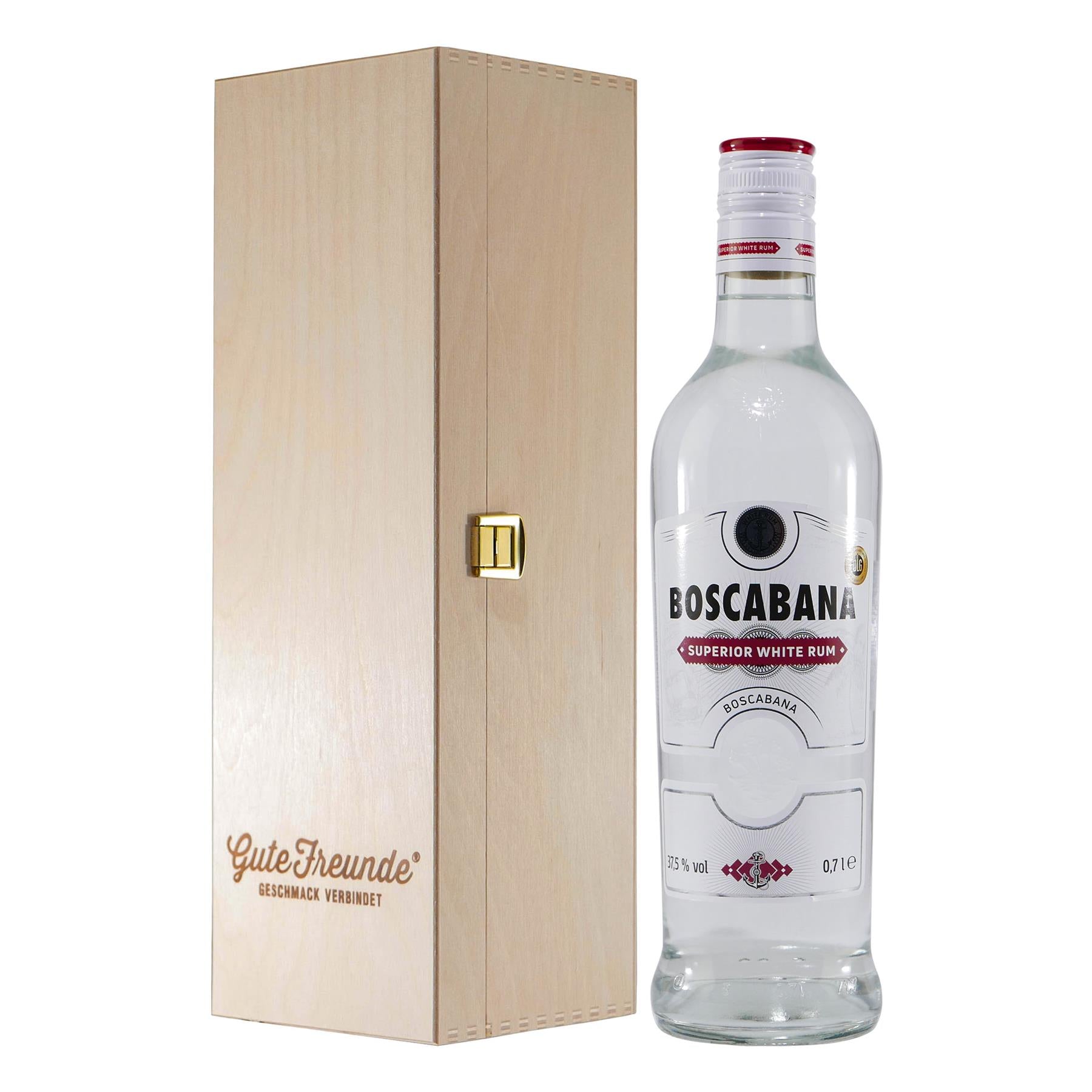 Boscabana White Rum mit Geschenk-Holzkiste