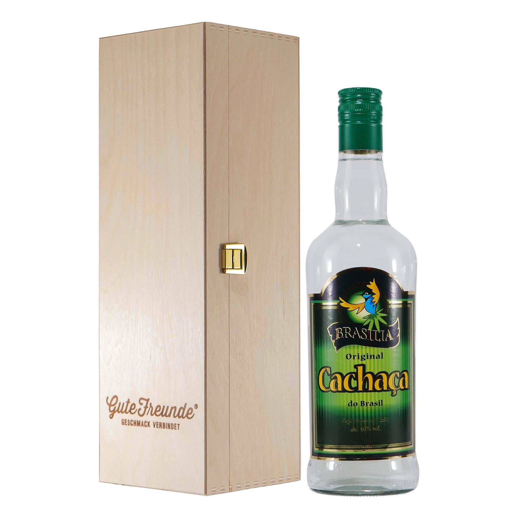 Brasilia Original Cachaca mit Geschenk-Holzkiste