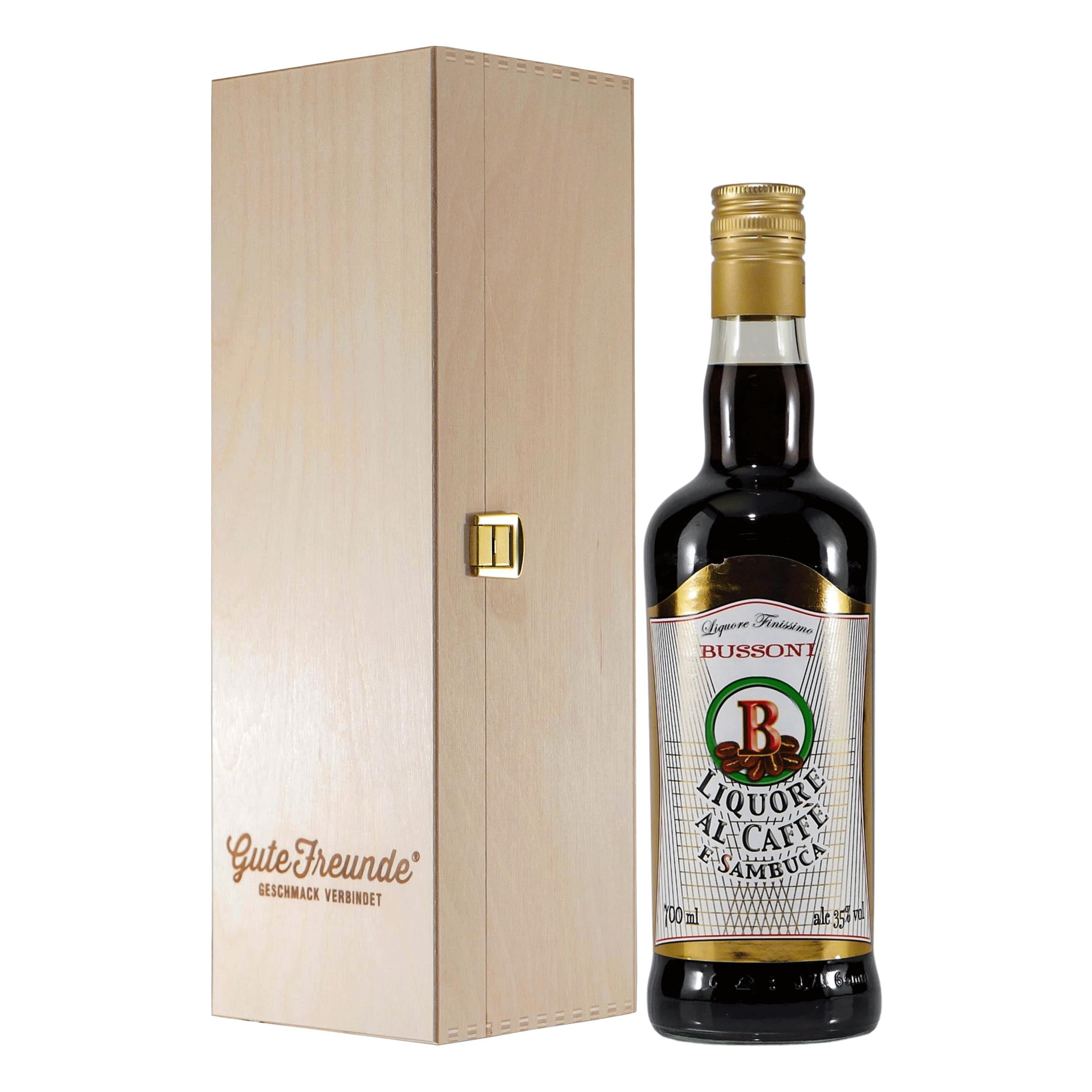 Bussoni Sambuca Cafe mit Geschenk-Holzkiste