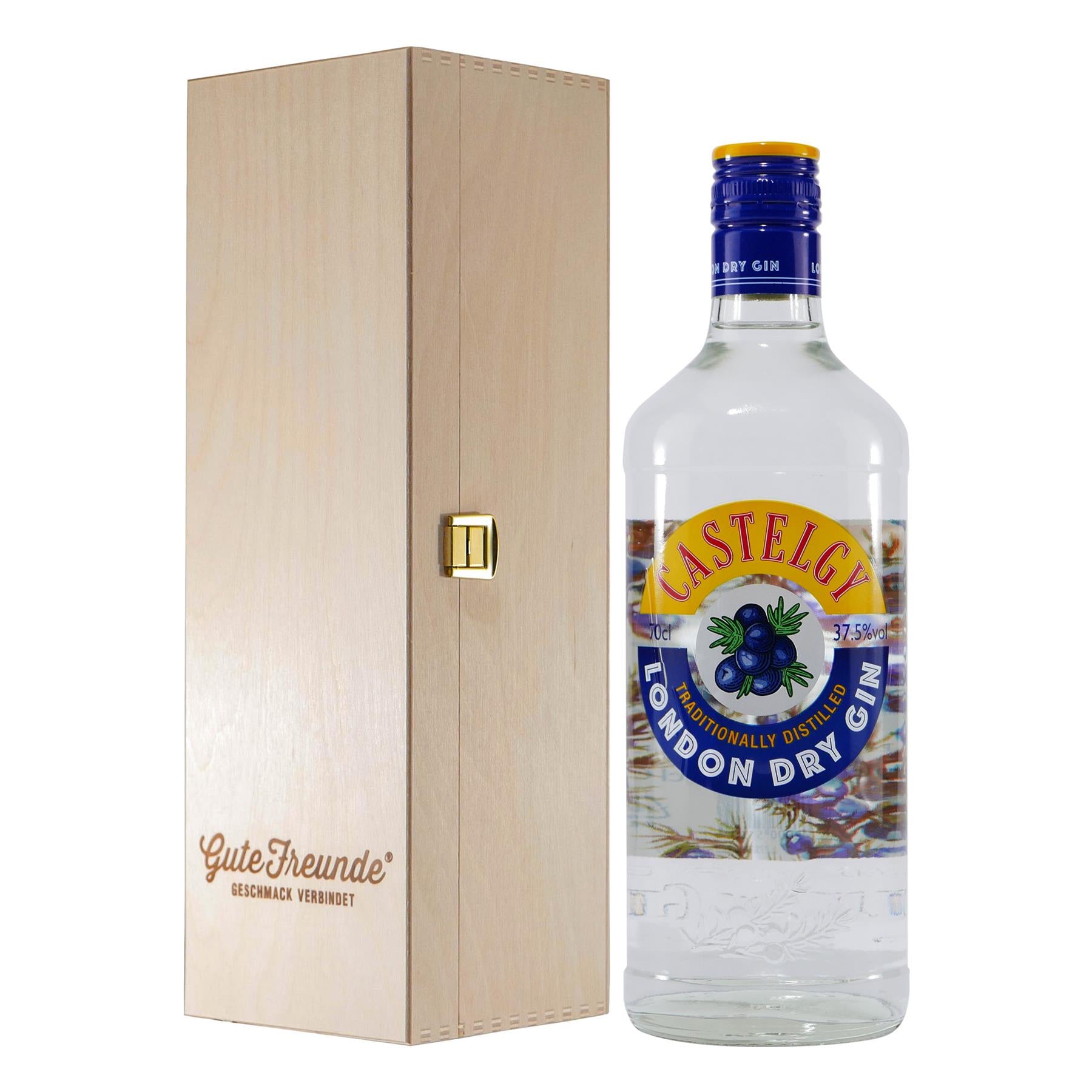 Castelgy London Dry Gin mit Geschenk-Holzkiste