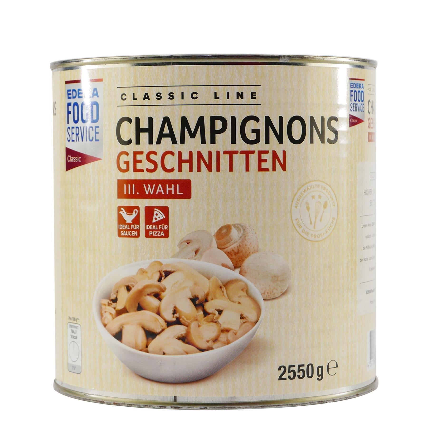 champignons geschnitten aufbewahren Classic Line Champignons Geschnitten 2,55KG - Hochwertige Champignons für  vielseitige Gerichte