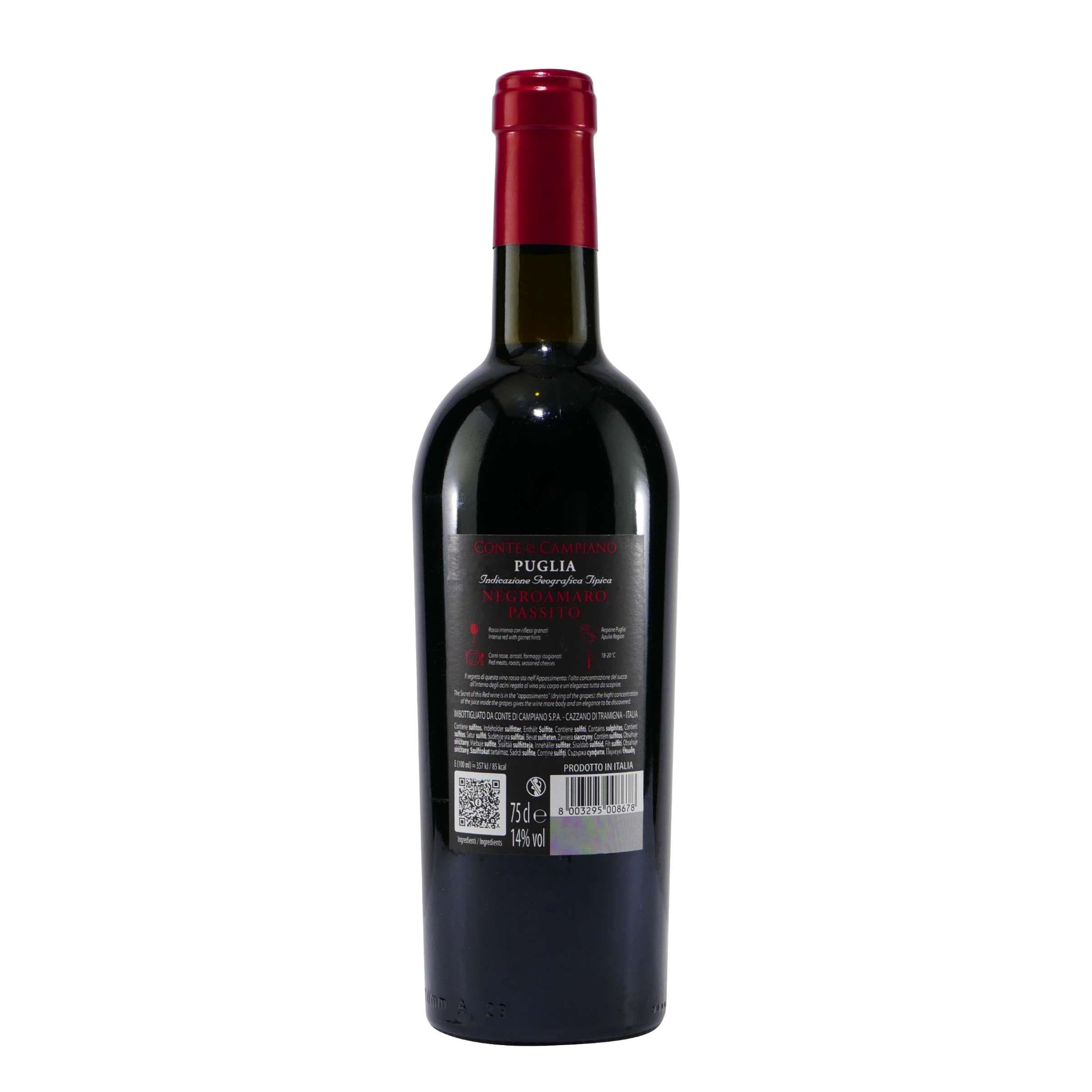 Conte di Campiano Negroamaro Passito IGT -trocken- (6 x 0,75L)