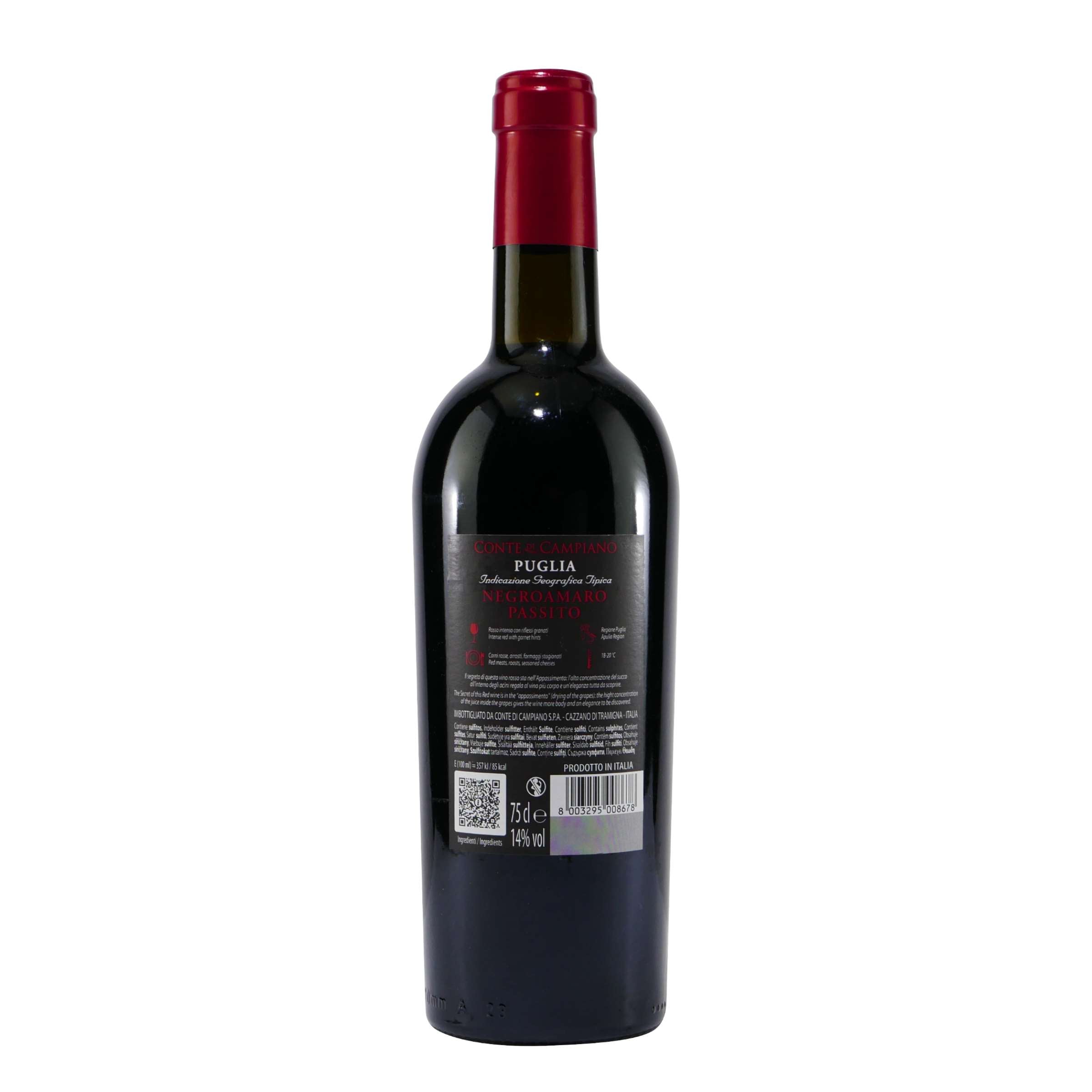 Conte di Campiano Negroamaro Passito IGT -trocken- (6 x 0,75L)
