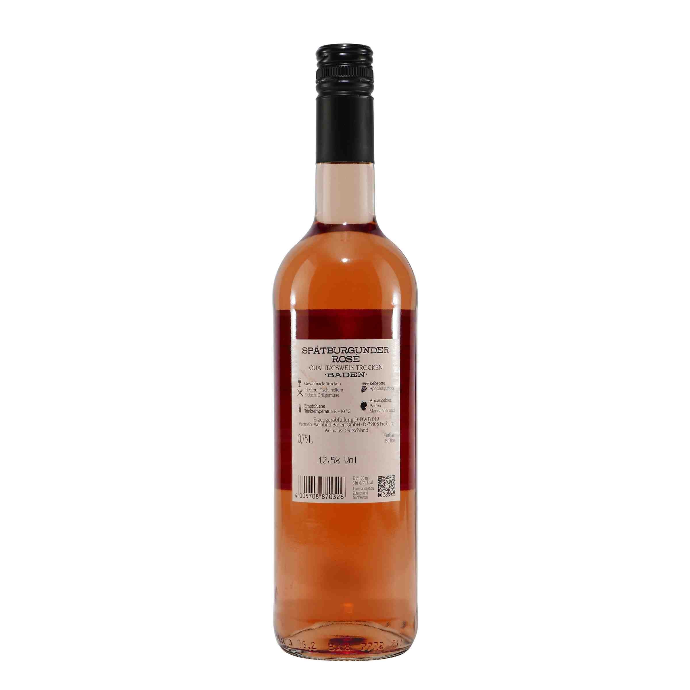 Weinland Spätburgunder Rosé Baden QbA -trocken- (6 x 0,75L)